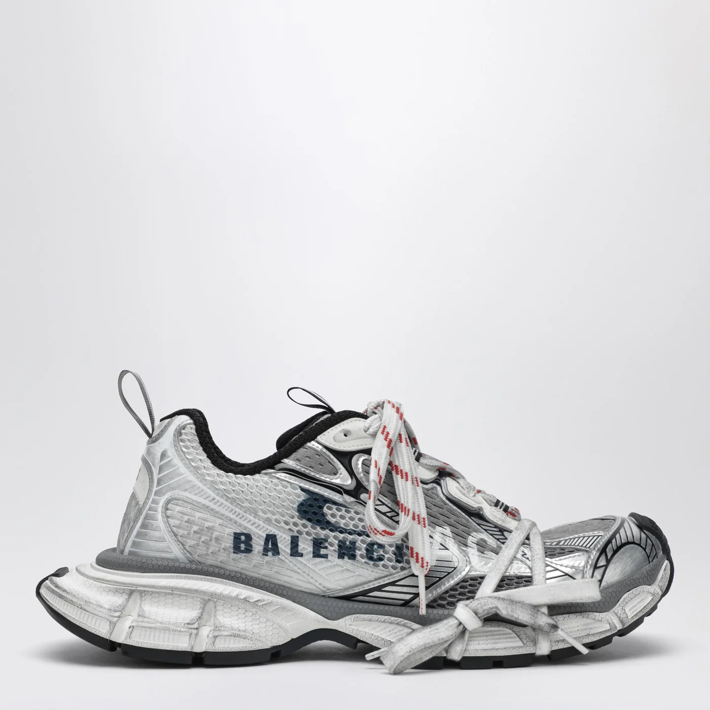 Balenciaga 3XL Split Logo Sneakers in white/navy/grey