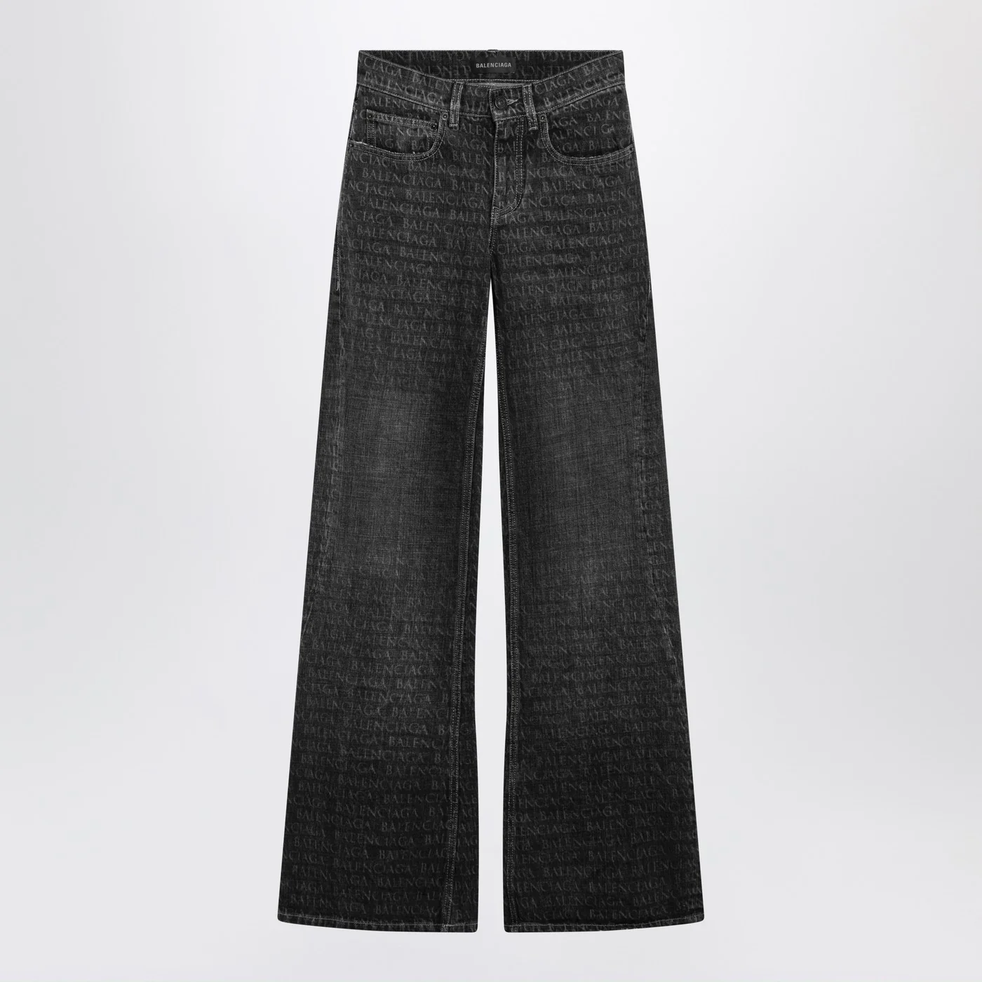 Balenciaga Black washed jeans with jacquard logos