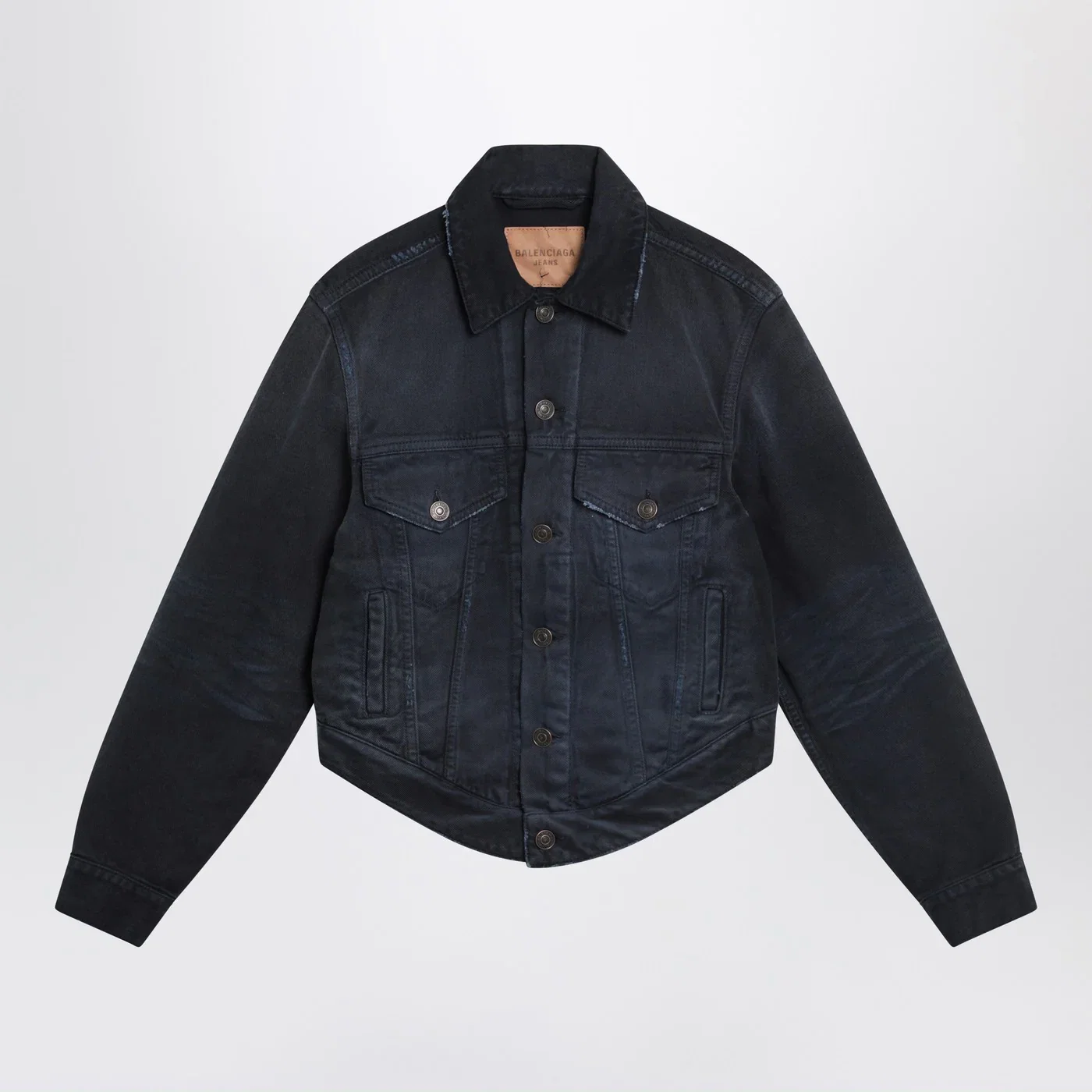 Balenciaga Navy blue jacket with curved waist