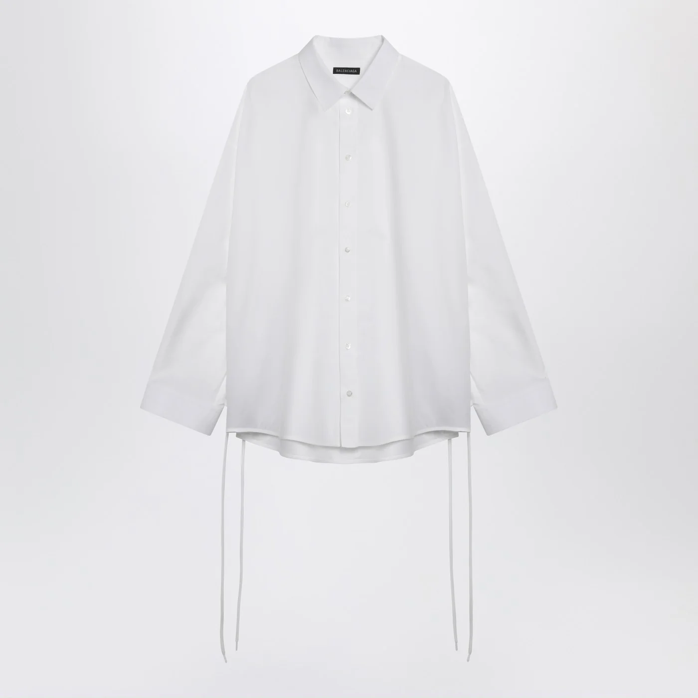 Balenciaga White cotton shirt with lace-up details