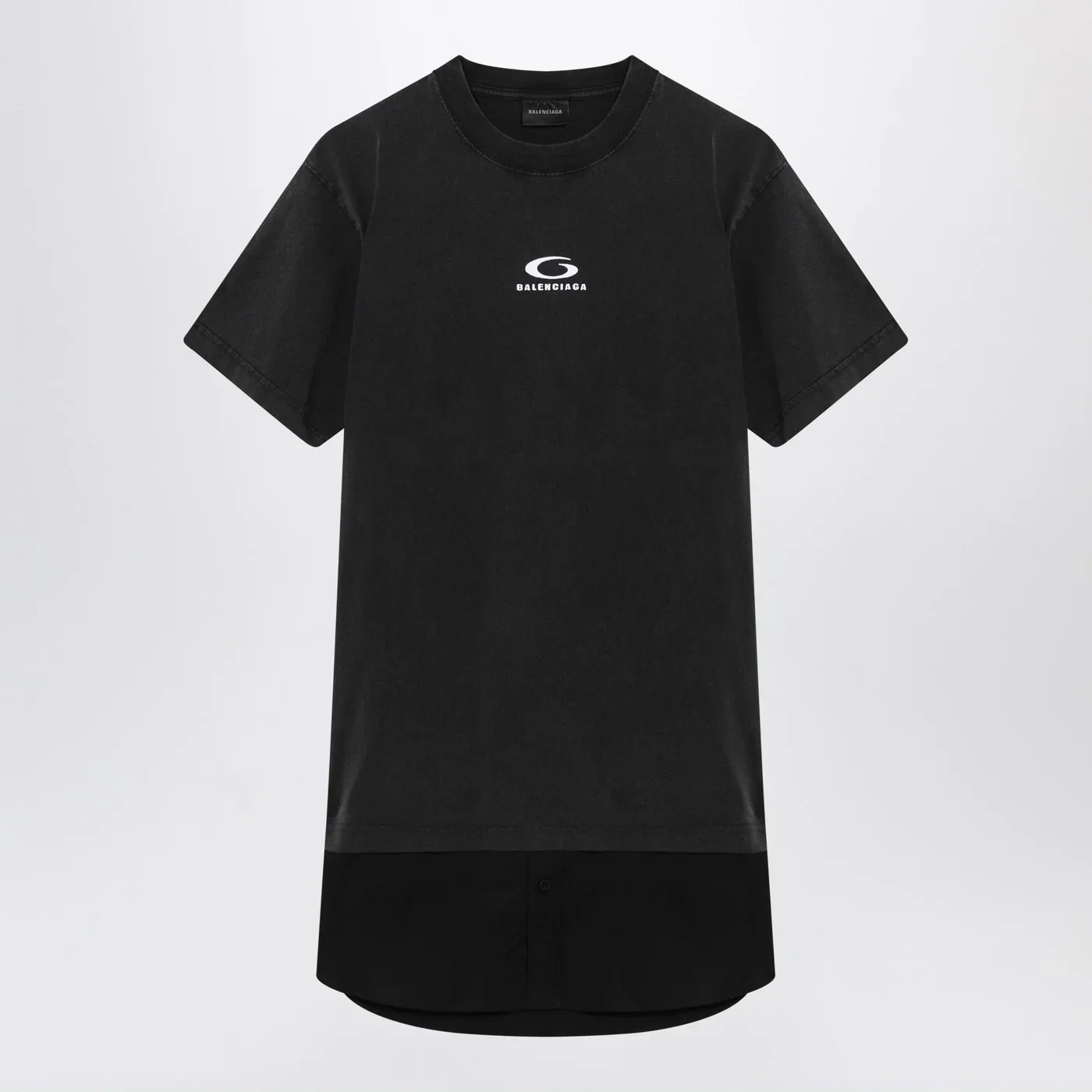 Balenciaga Black washed Loop Sports Icon mini dress