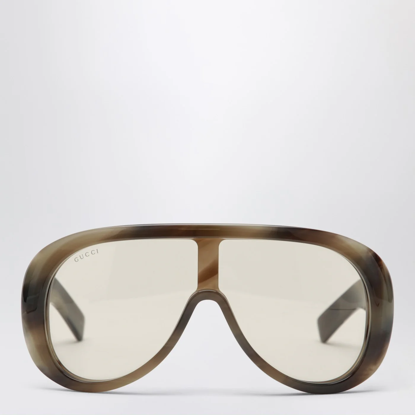 GUCCI Light brown tortoiseshell rectangular sunglasses