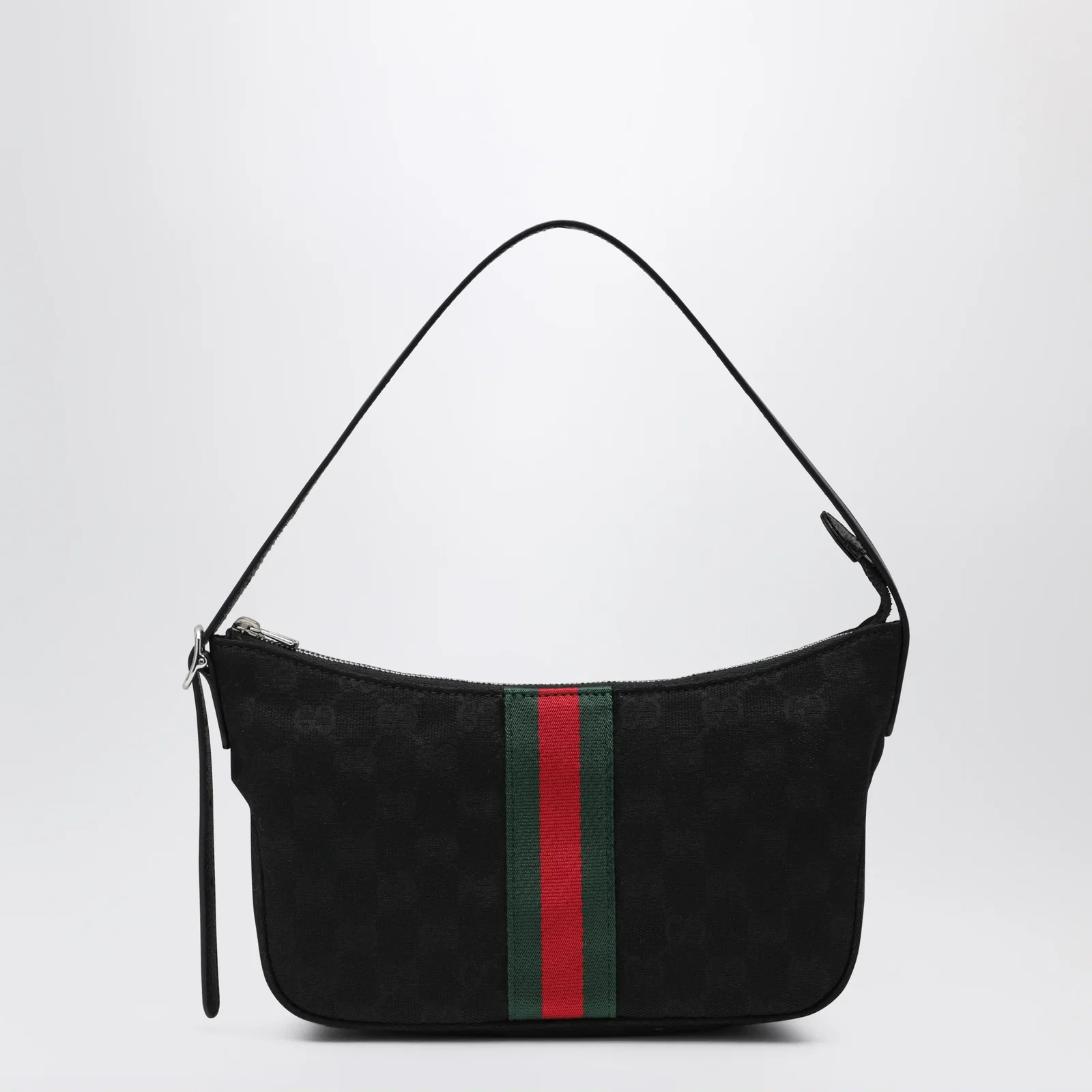 GUCCI Small black Lunetta GG fabric bag