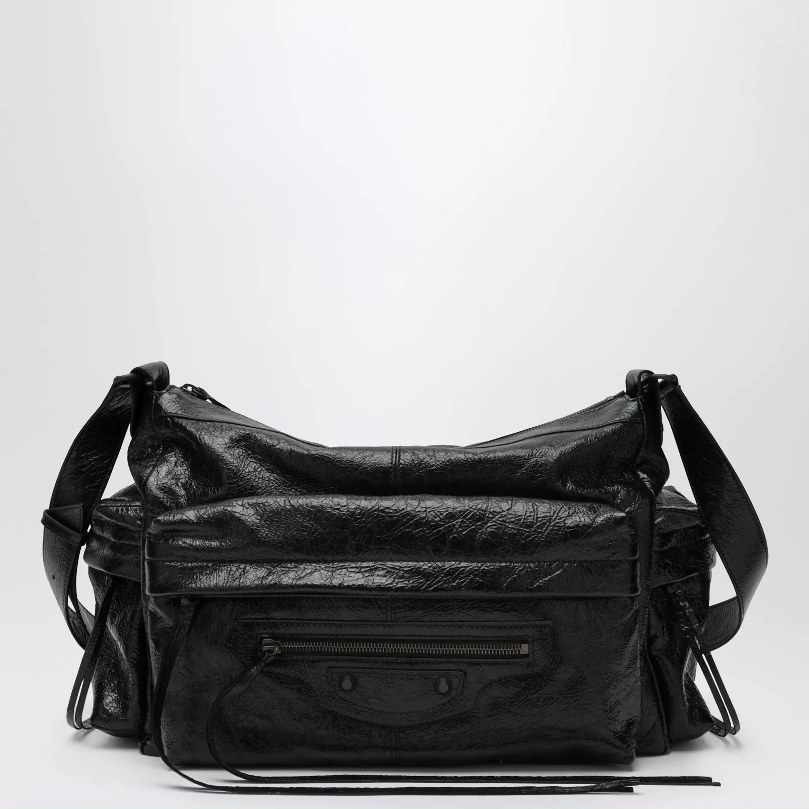 Balenciaga Le City medium multi-pocket lambskin crossbody bag black