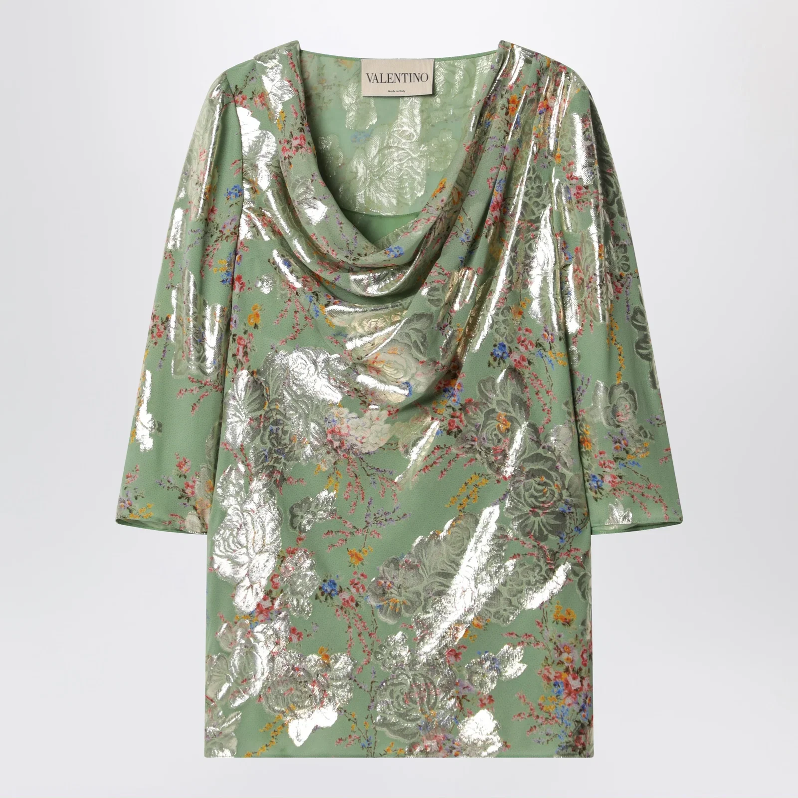 Valentino Green printed lurex shirt