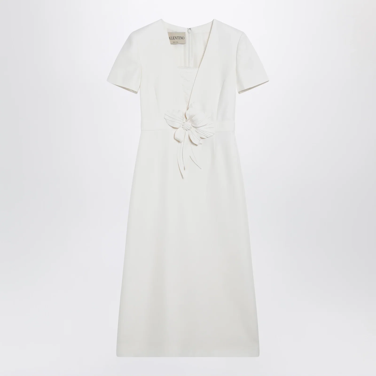 Valentino Embroidered crepe evening dress in ivory