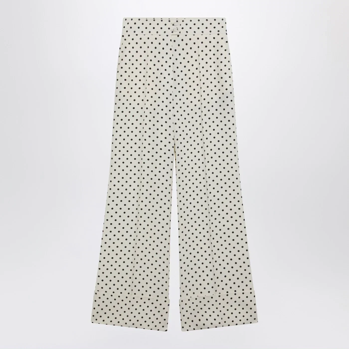Valentino Ivory supergran trousers with Plusdepois print