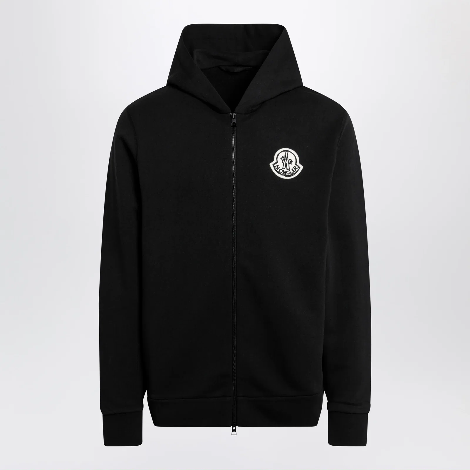 Moncler Black cotton hoodie with logo