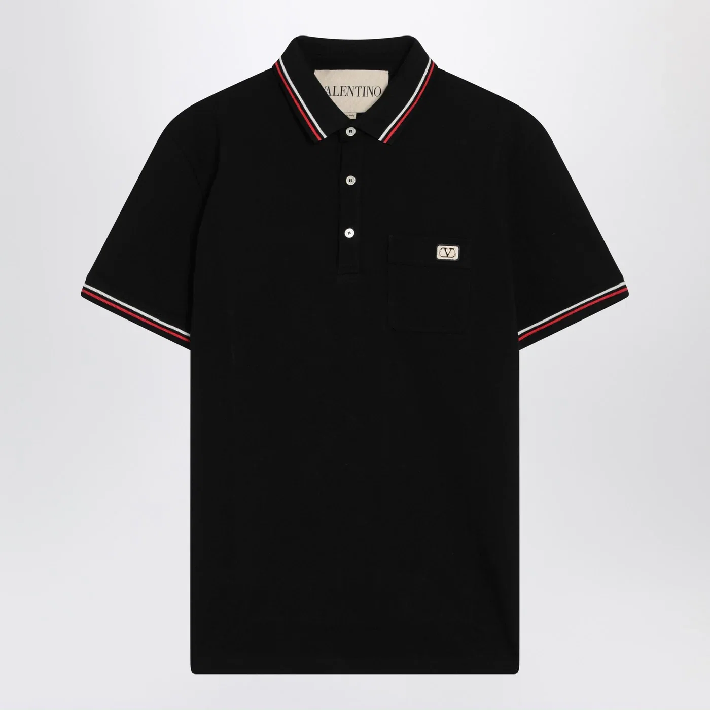 Valentino Black polo shirt with Vlogo Signature