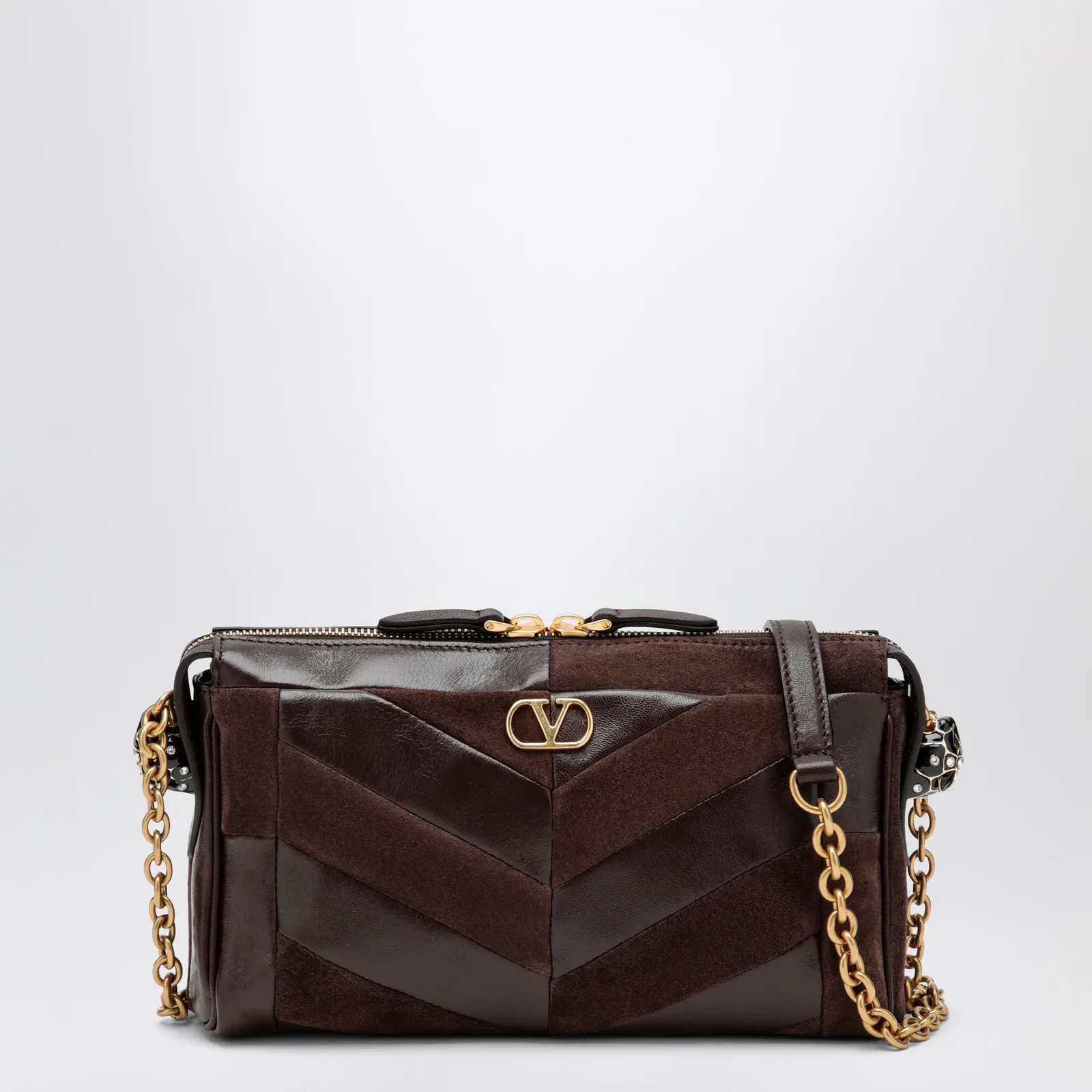 Valentino Garavani Panthea small shoulder bag in ebony brown