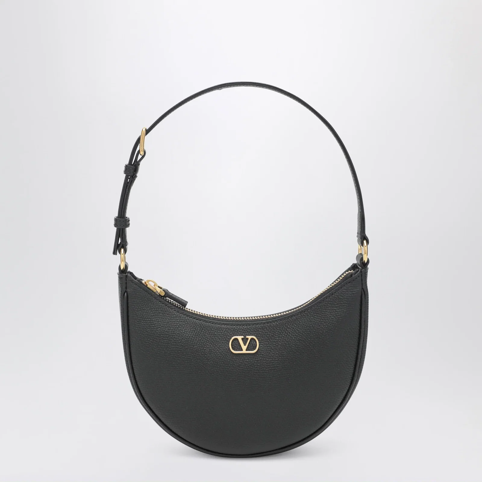 Valentino Garavani Vlogo Signature Mini Hobo bag in black leather