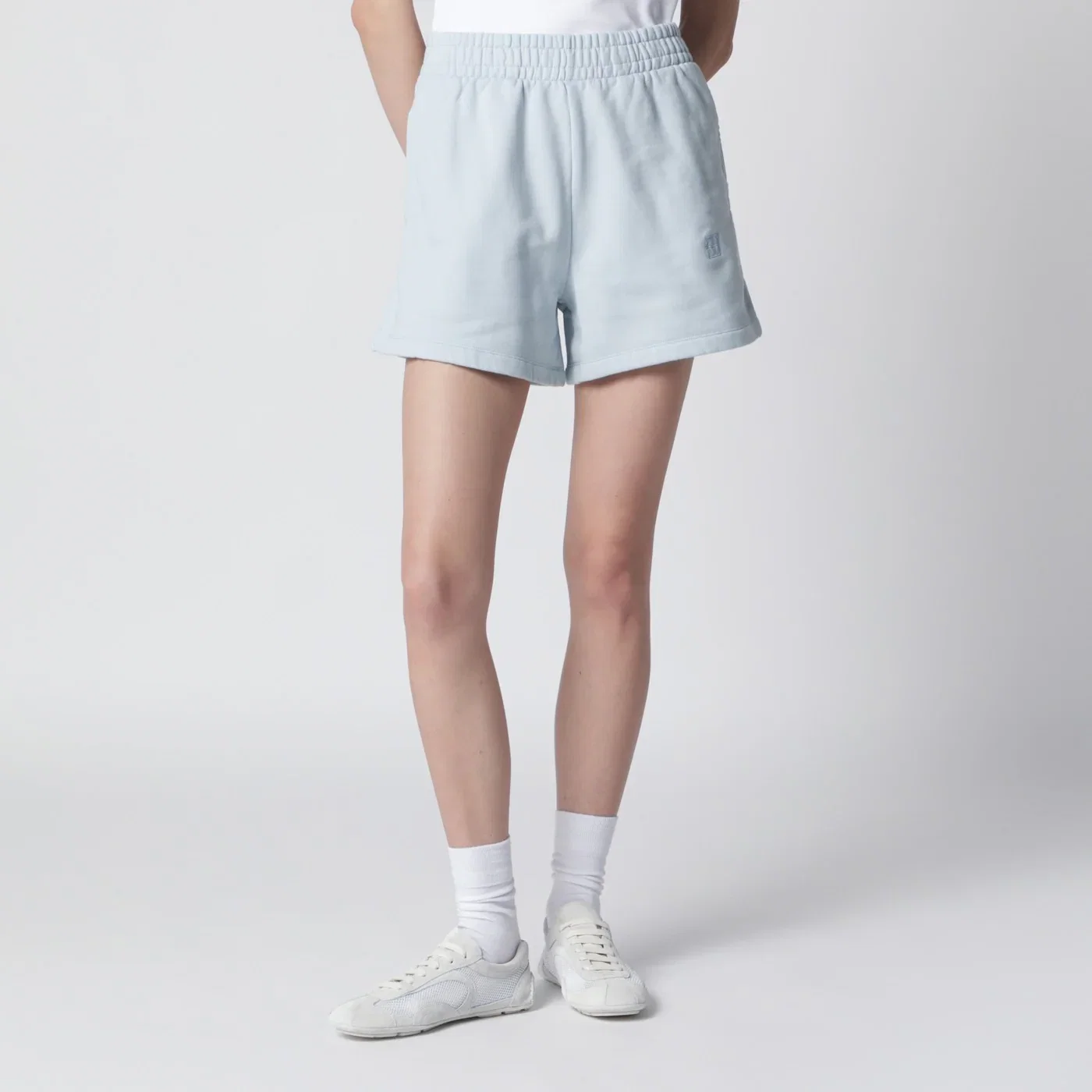 ANINE BING Light blue cotton Shorts