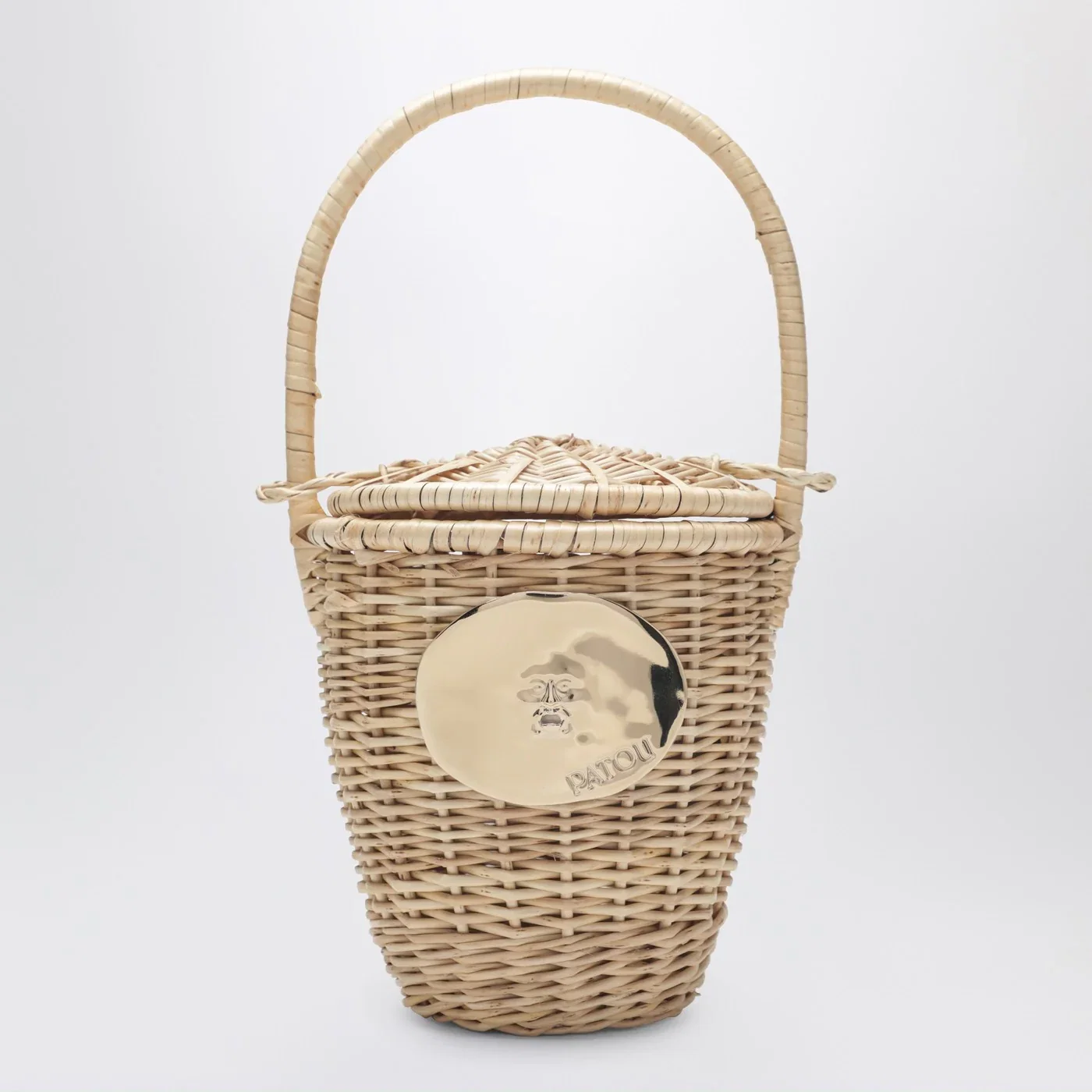 Patou Beige wicker bucket