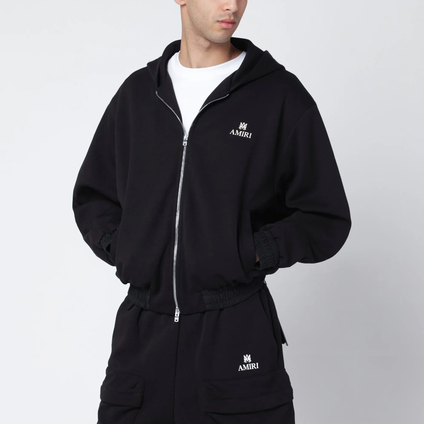 AMIRI Black cotton-blend zip sweatshirt