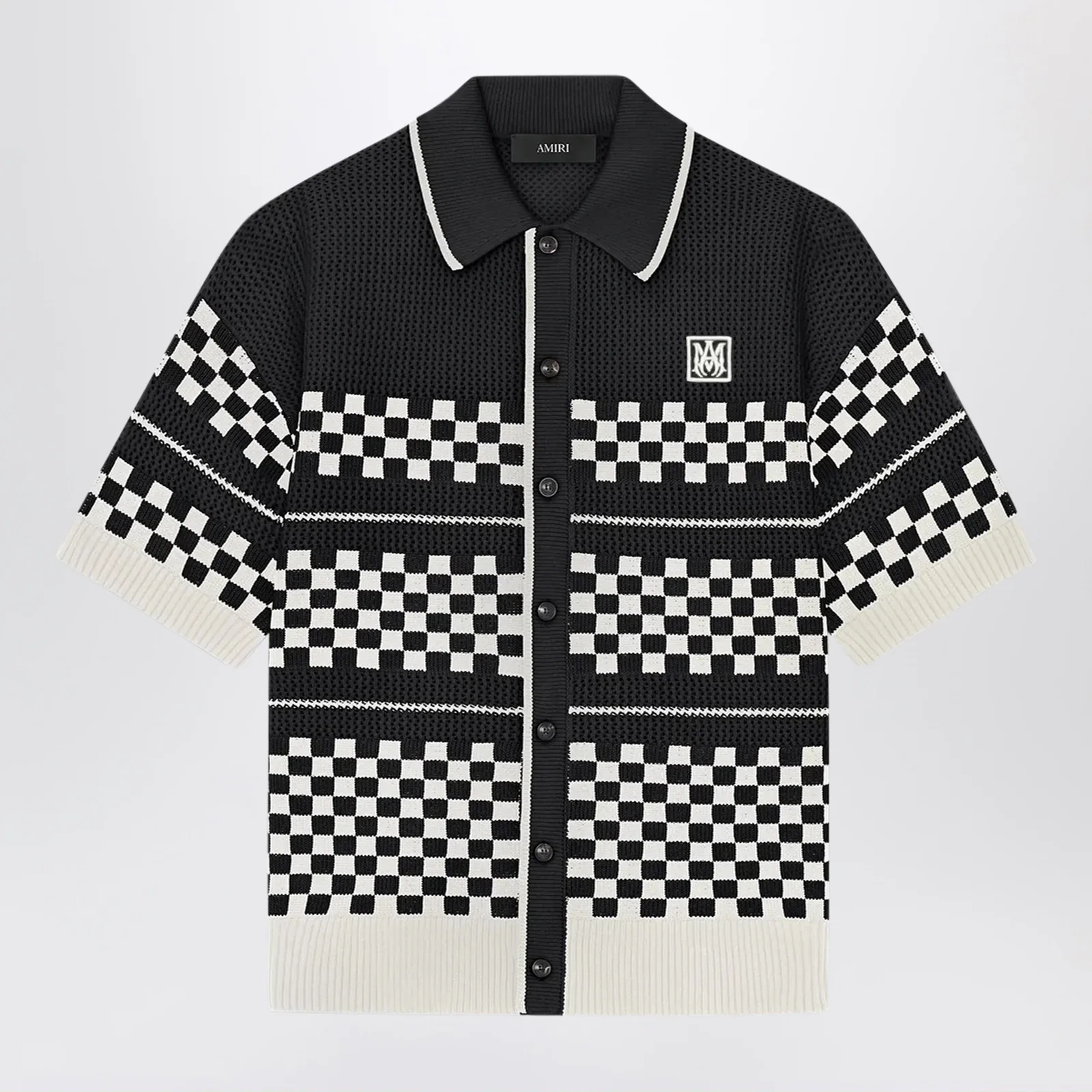 AMIRI Checkered mesh sweater with logo embroidery