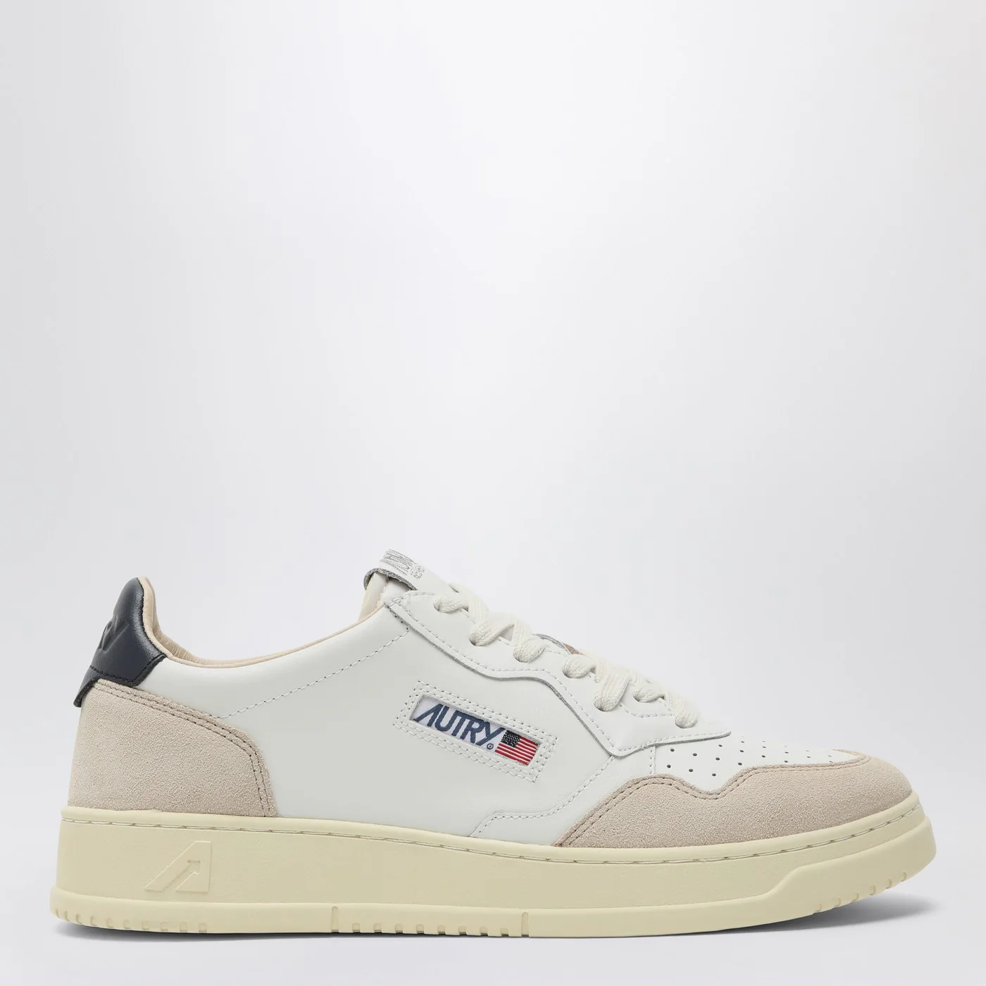 AUTRY Medalist white/blue leather trainer
