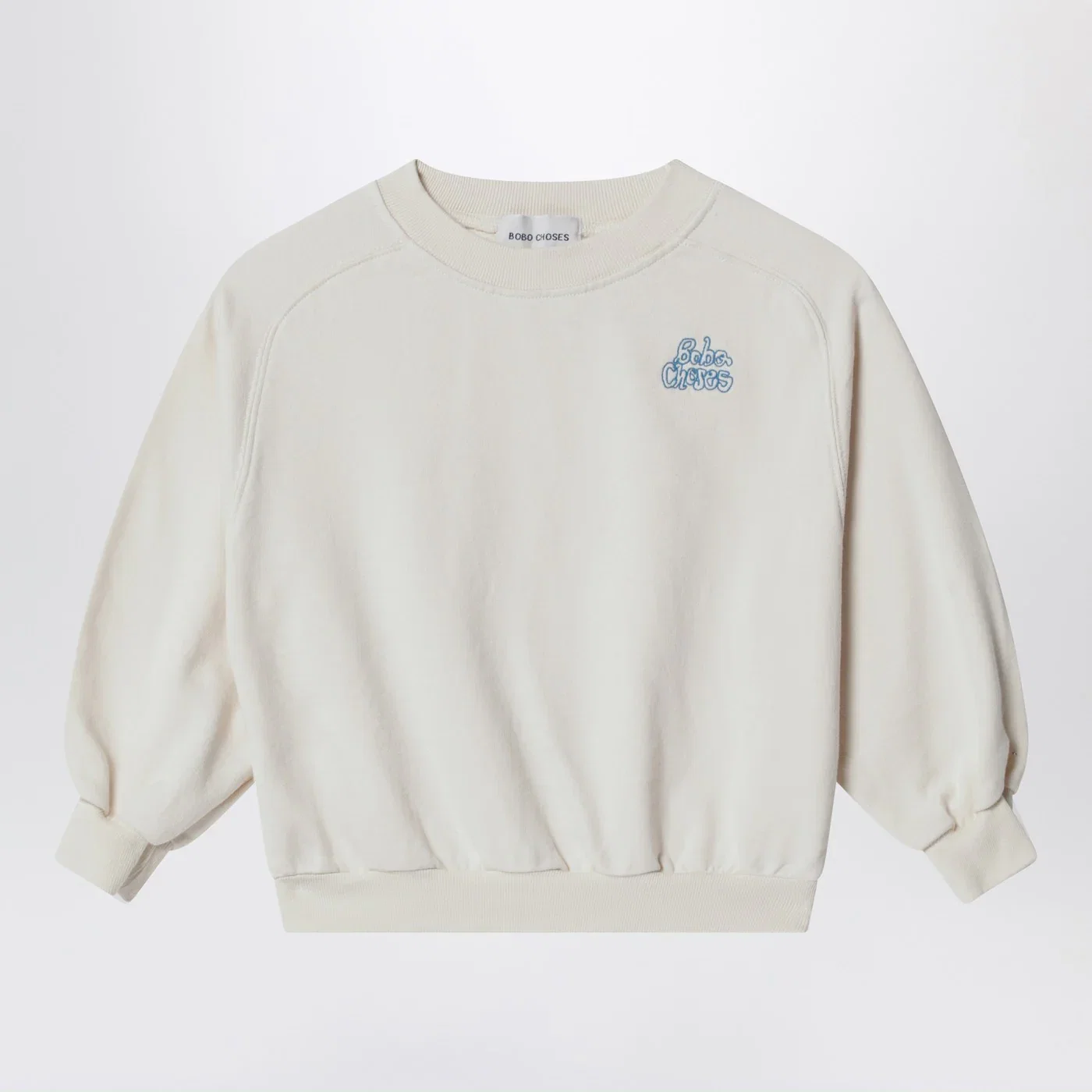 Bobo Choses White mélange cotton sweatshirt with logo