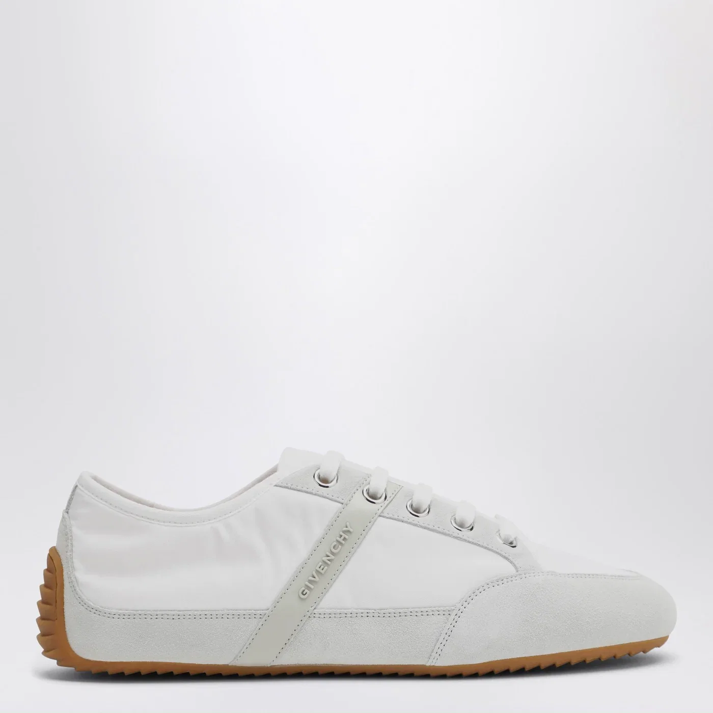 Givenchy White Silm Sneakers in nylon and suede