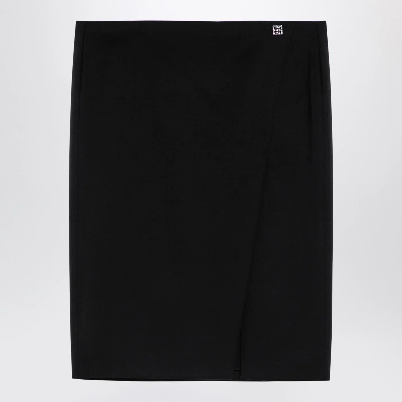 Givenchy Black wool skirt with metal button 4G