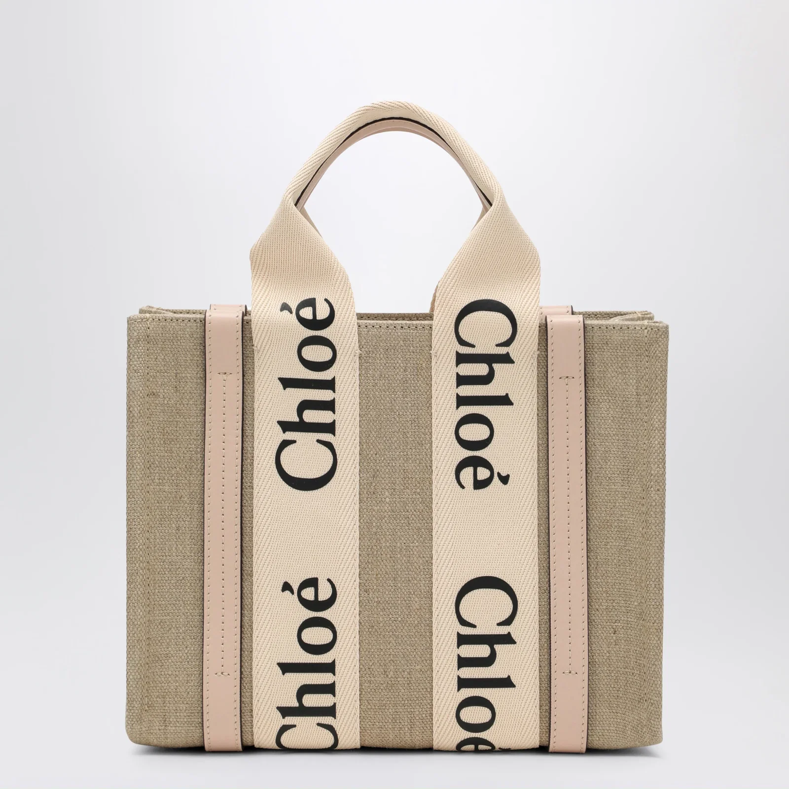 Chloé Woody little bag in beige canvas