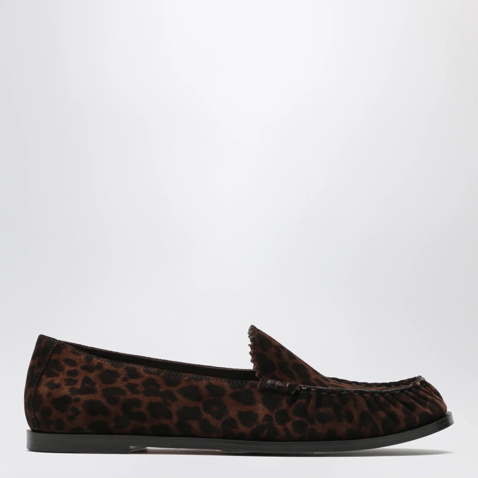 Aquazzura Leopard-print suede loafers