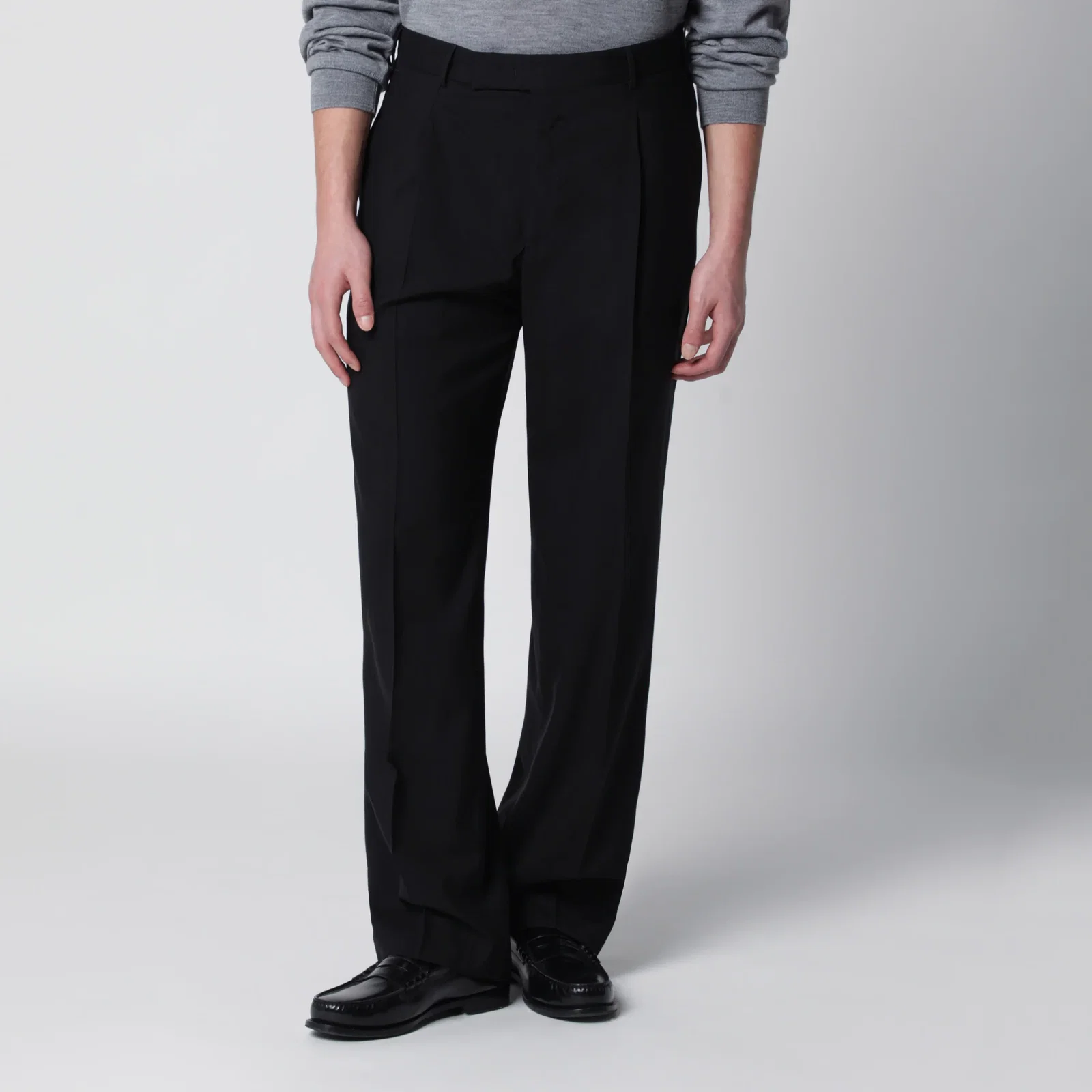 PT Torino Black wool trousers