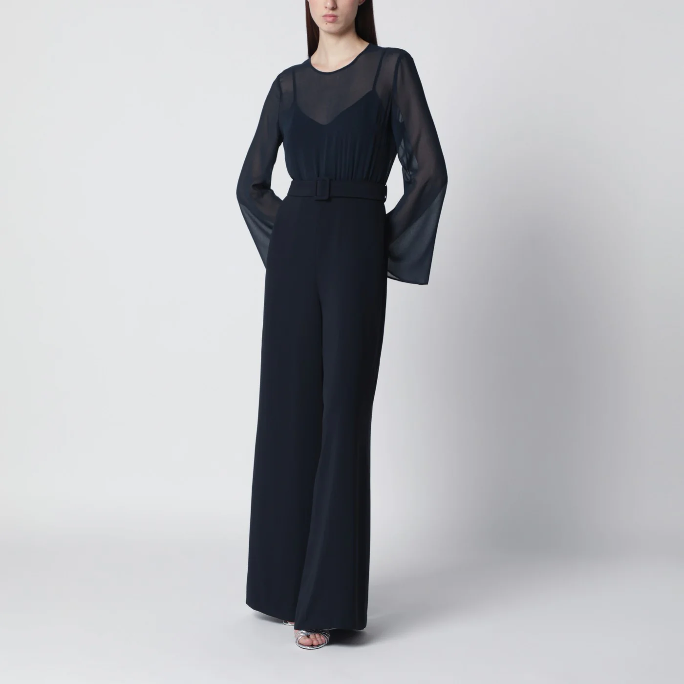 P.A.R.O.S.H. Blue jumpsuit with belt