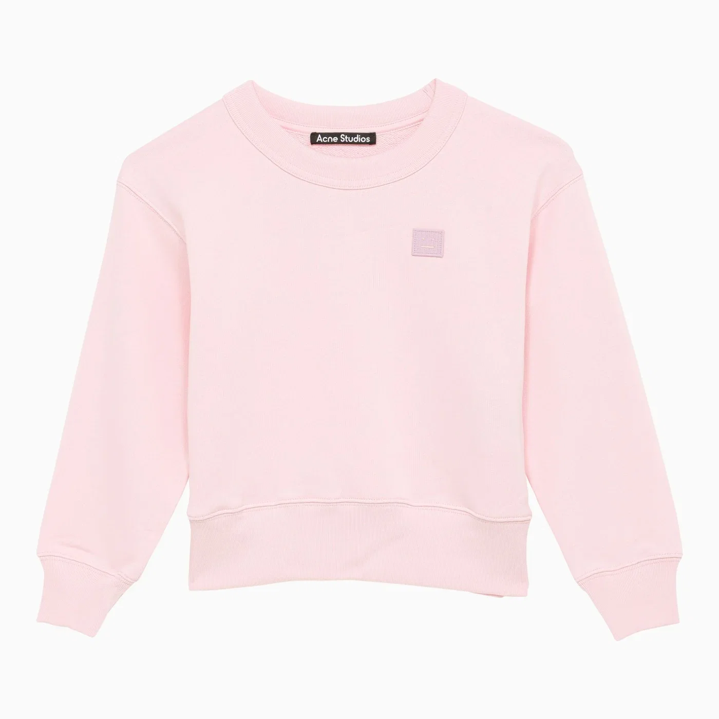 Acne Studios Crew-neck light pink cotton sweatshirt