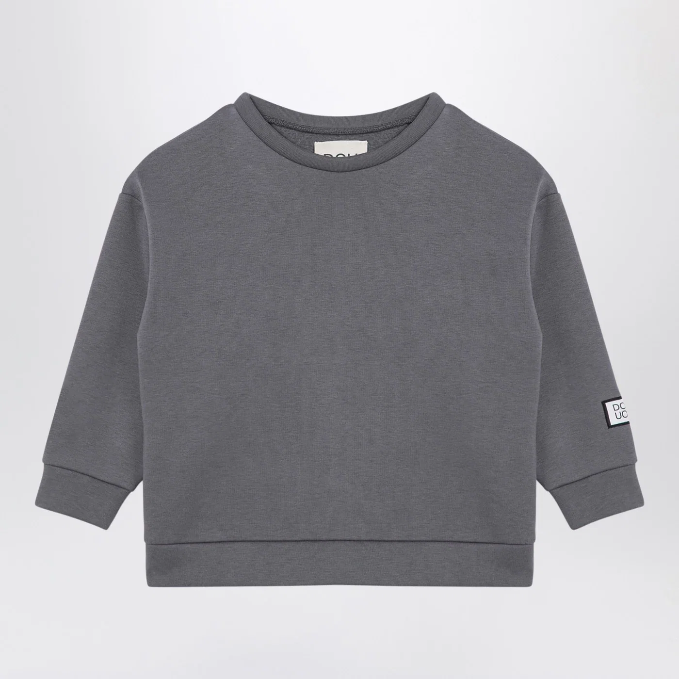 Douuod Grey cotton blend crew-neck sweatshirt