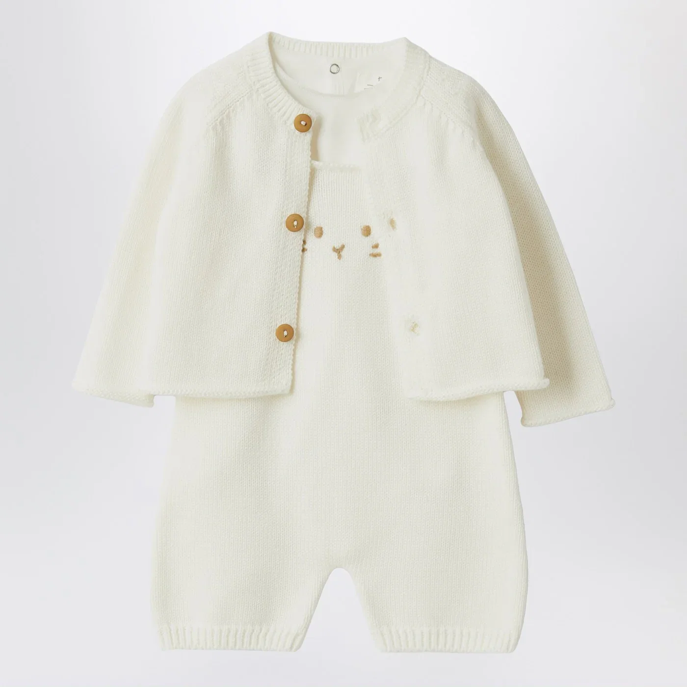Teddy & Minou White outfit with jacket and overalls