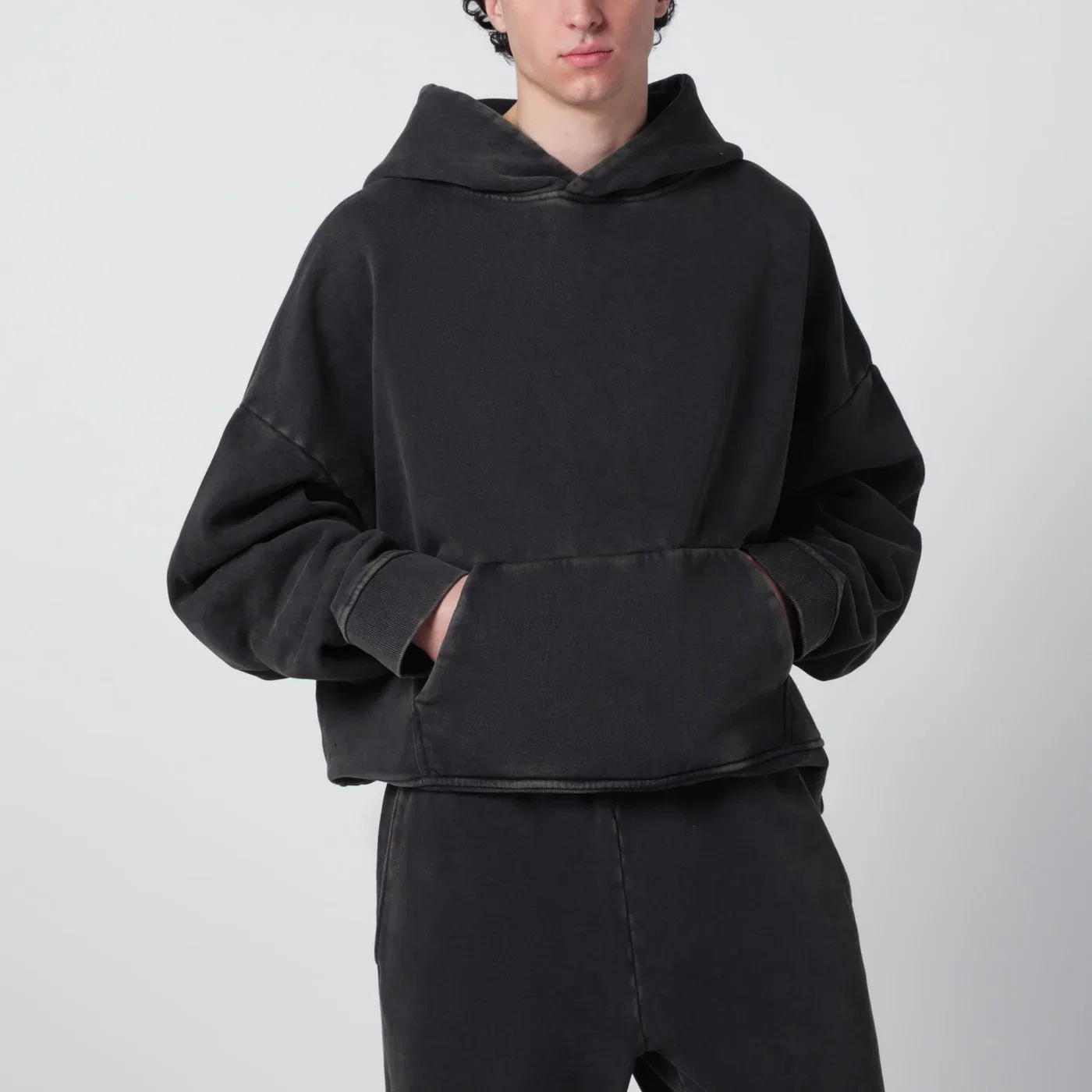 Entire Studios Washed black cotton sweatshirt