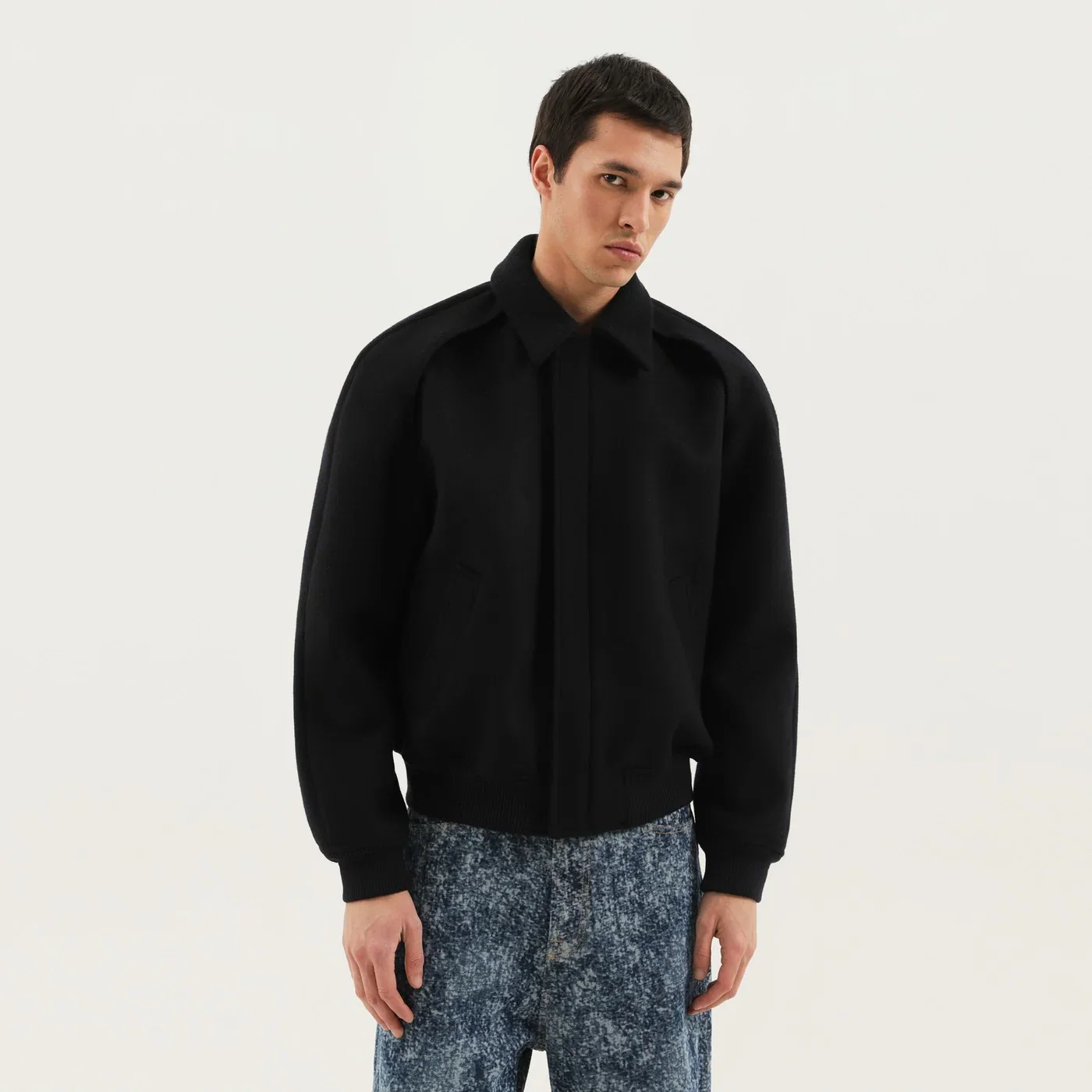 1989 STUDIO Magic bomber in blue wool