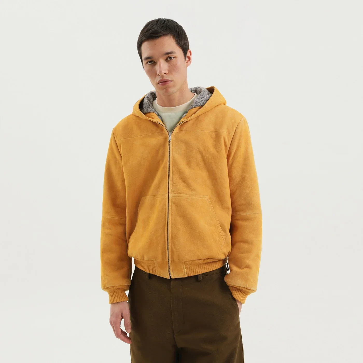 1989 STUDIO Yellow suede hoodie