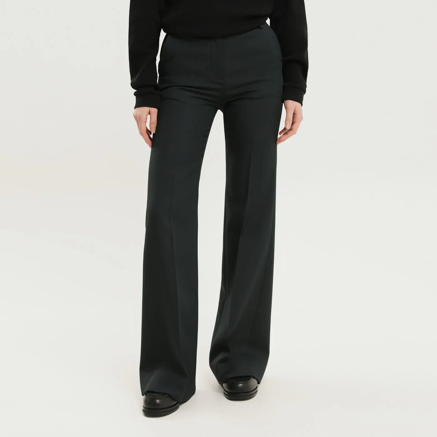 1989 STUDIO High-waisted dark green bell-bottom pants