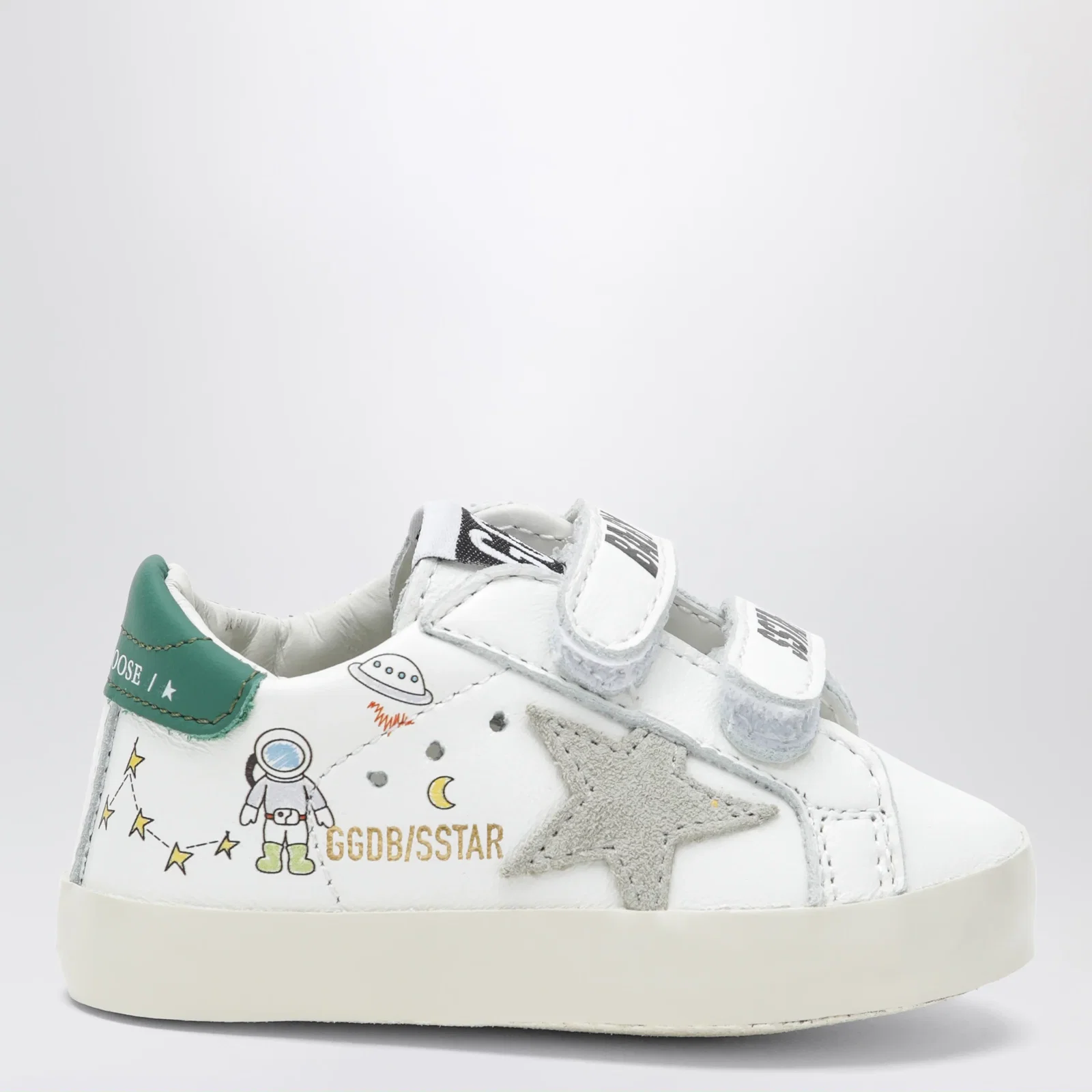 Golden Goose Old School sneakers in white leather with astronaut detail