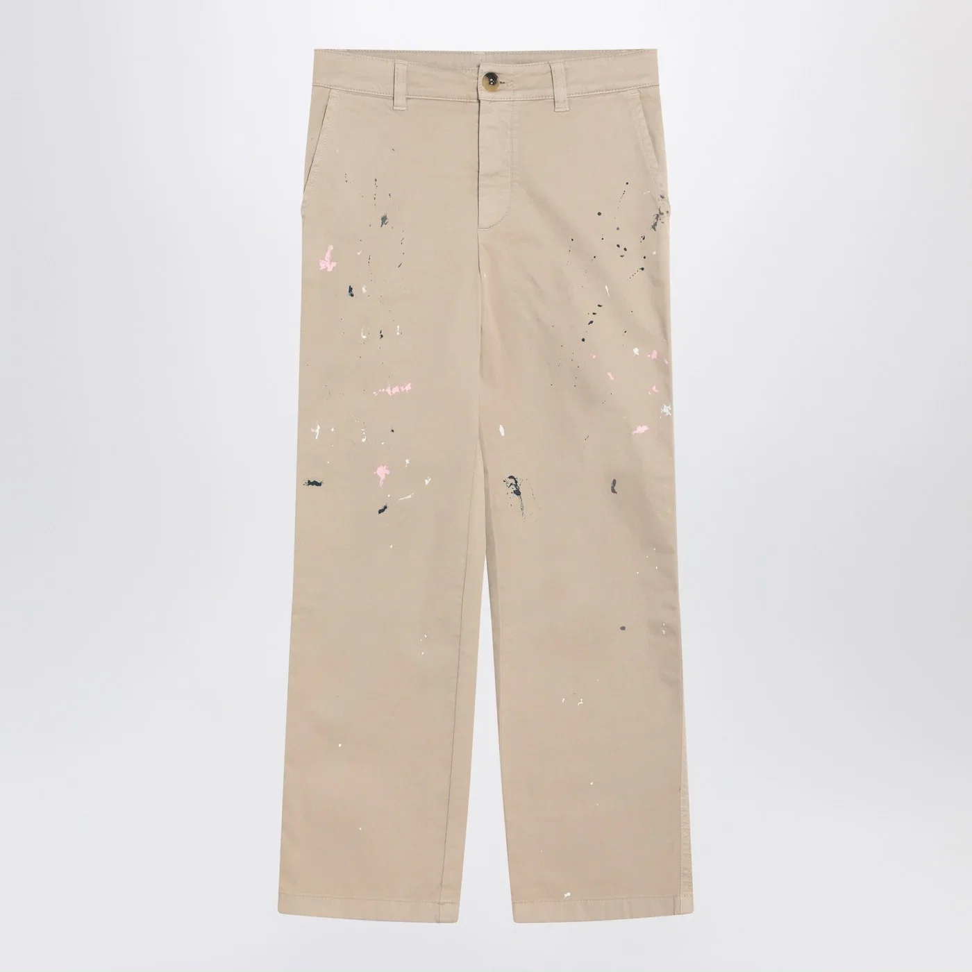 Golden Goose Beige trousers with splatter details