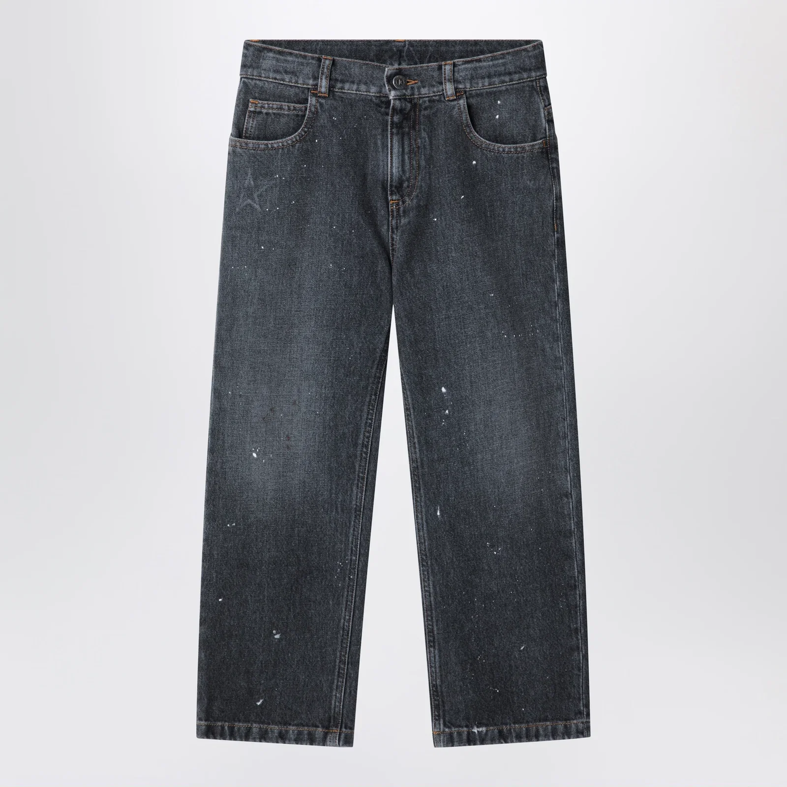 Golden Goose Black jeans in faded denim with splashes