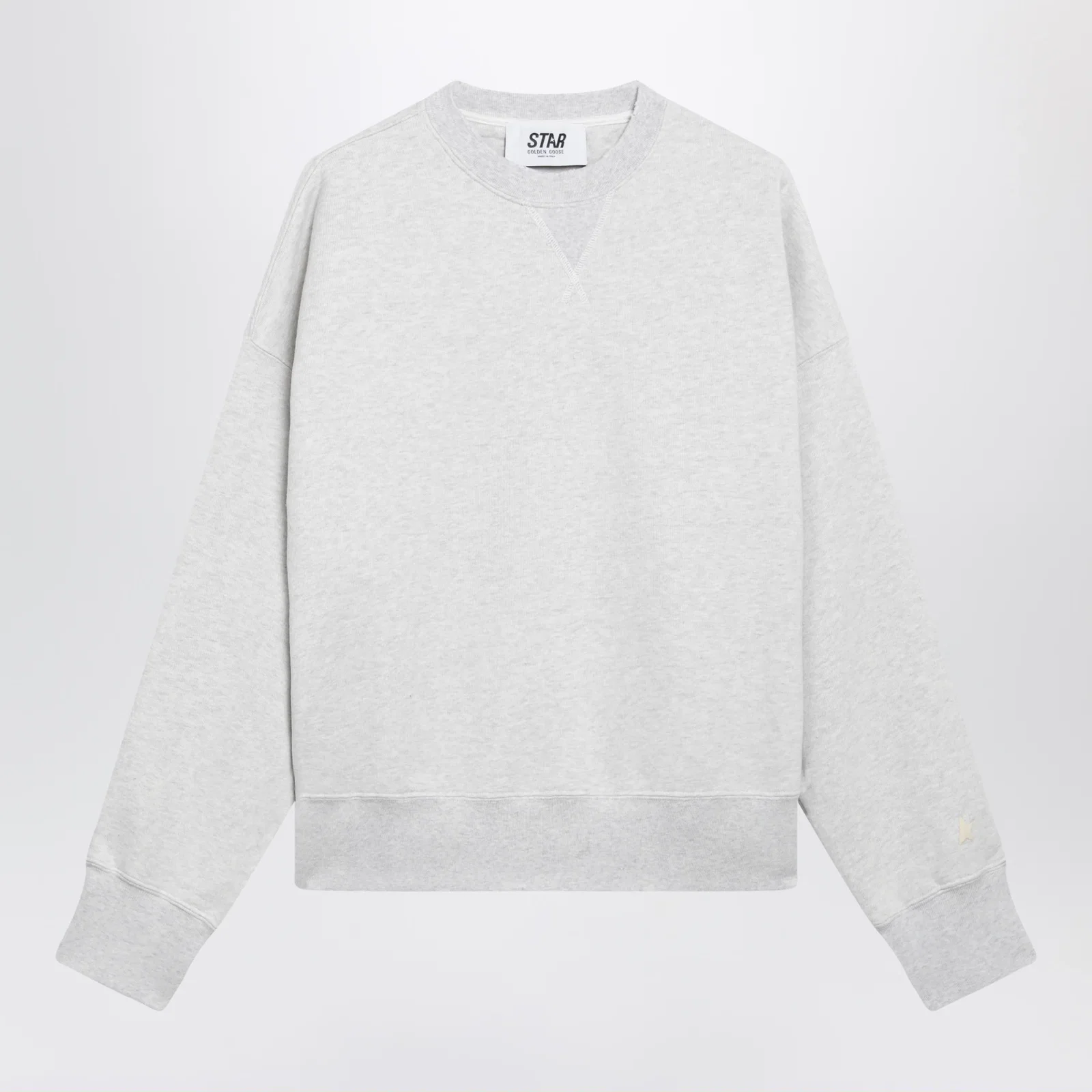 Golden Goose Women's Star cropped oversized cotton hoodie in grey