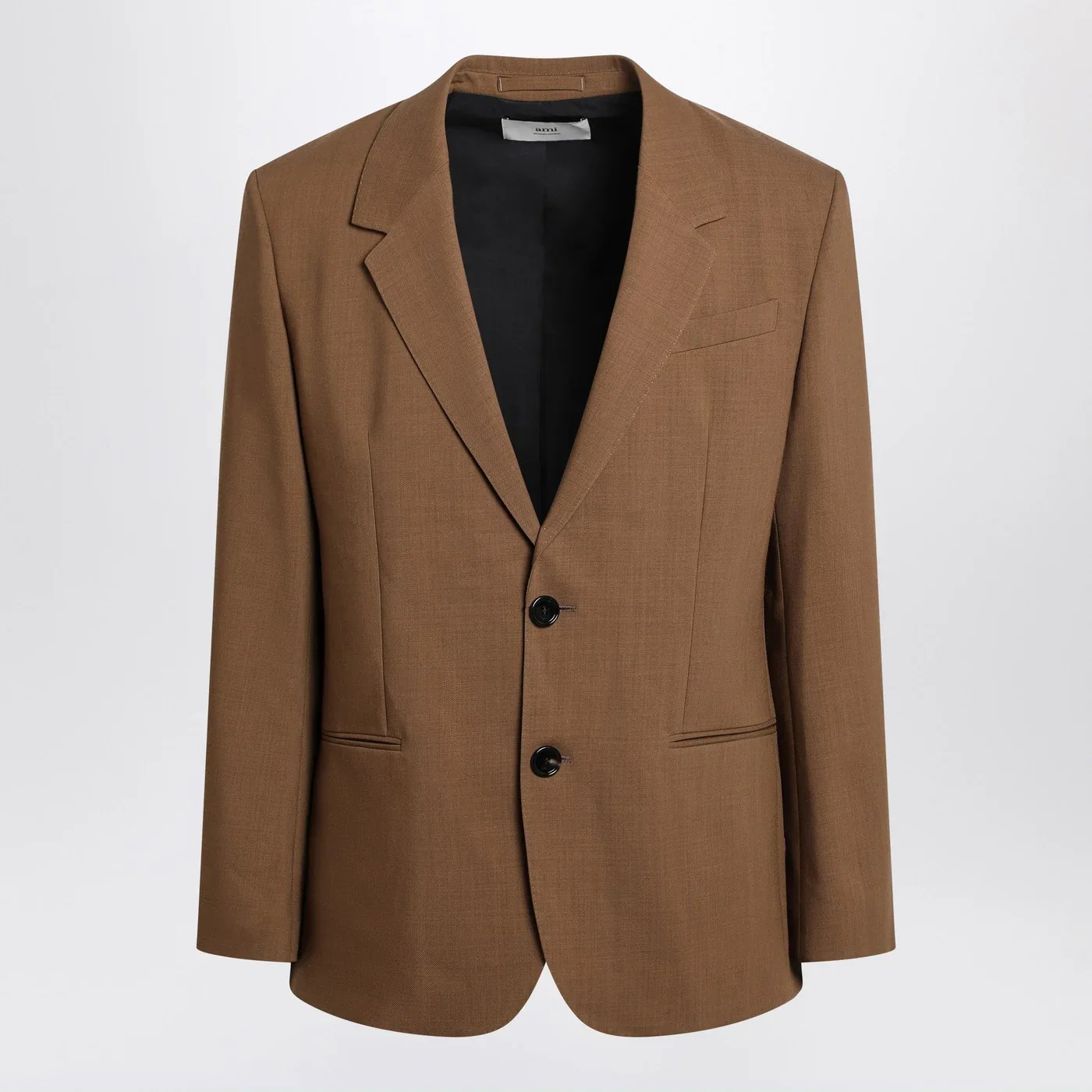 Ami Paris Hazelnut single-breasted wool jacket