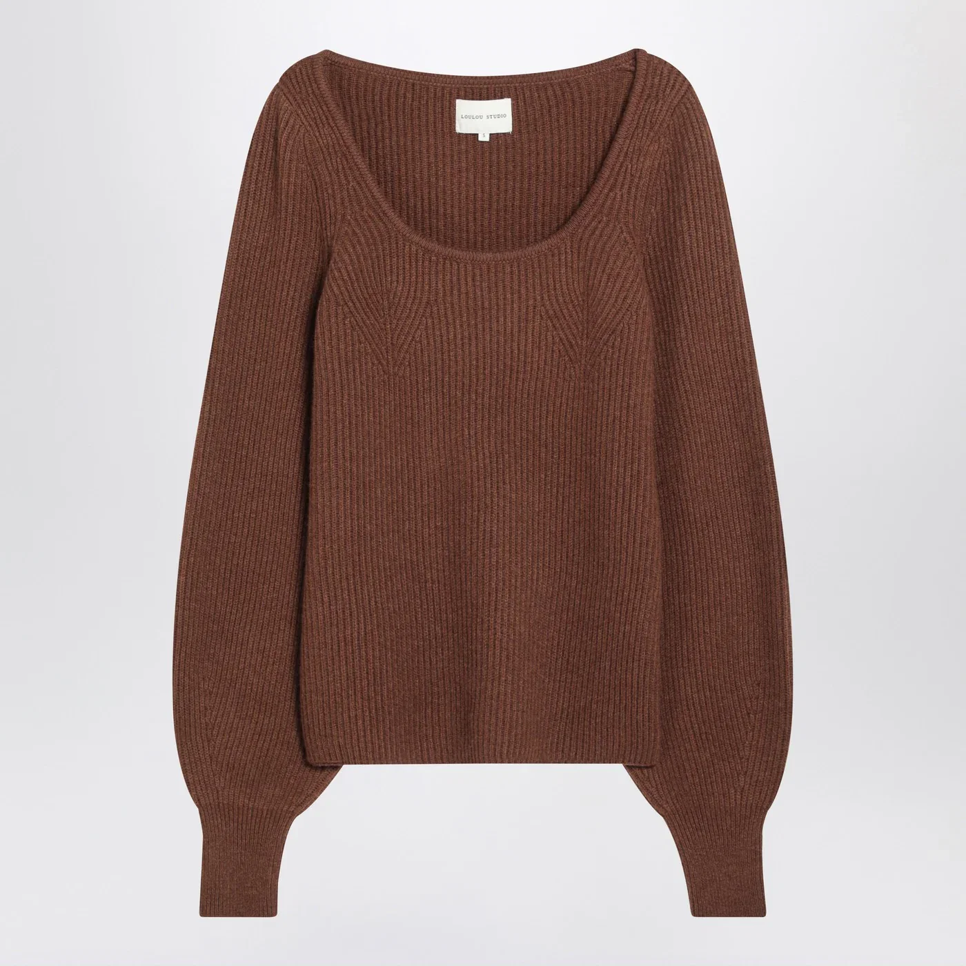 LouLou De Saison Brown ribbed cashmere jumper