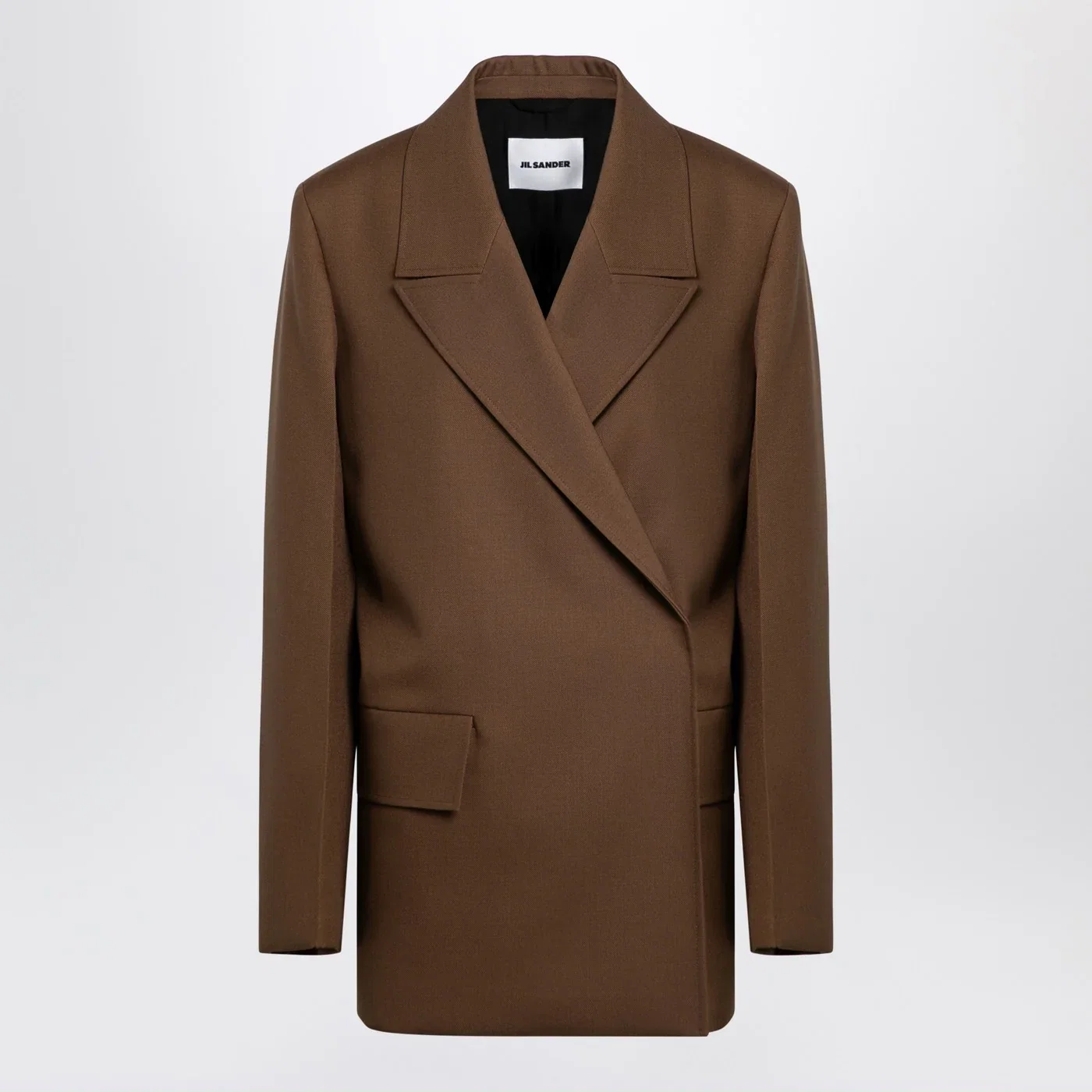 Jil Sander Brown wool double-breasted jacket