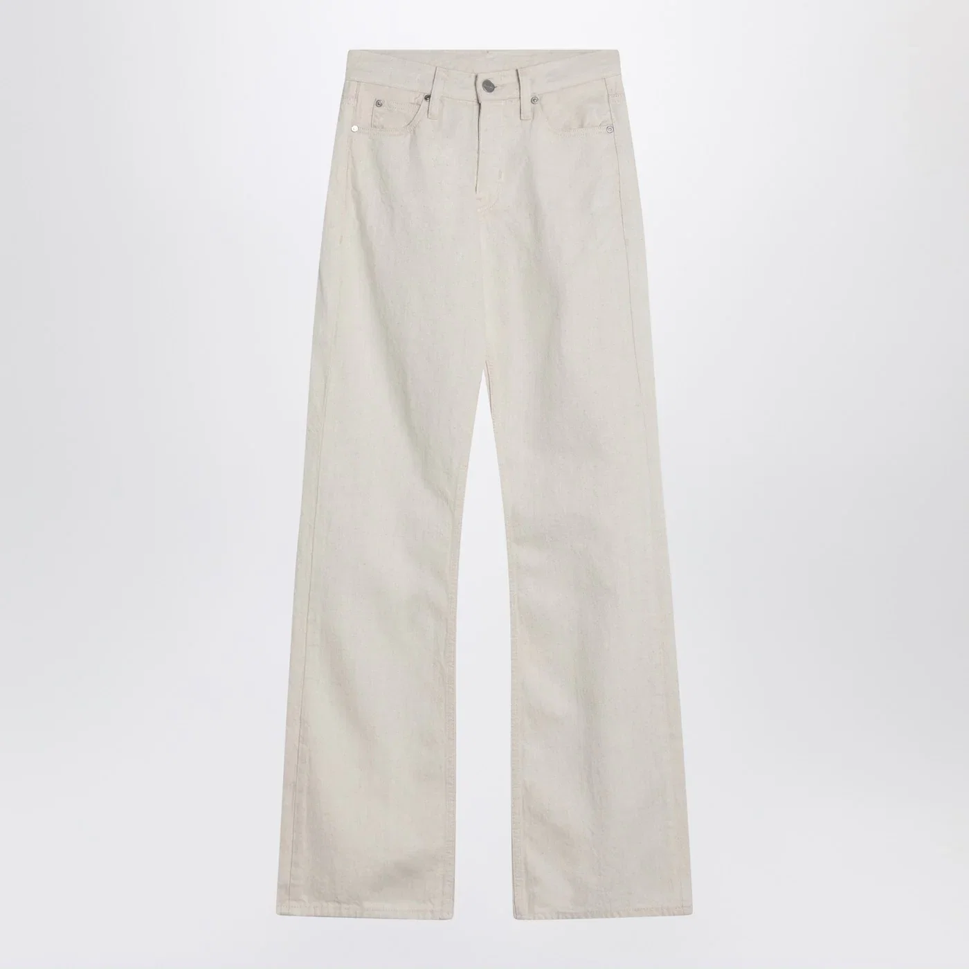 Calvin Klein Relaxed Flared beige jeans in linen blend
