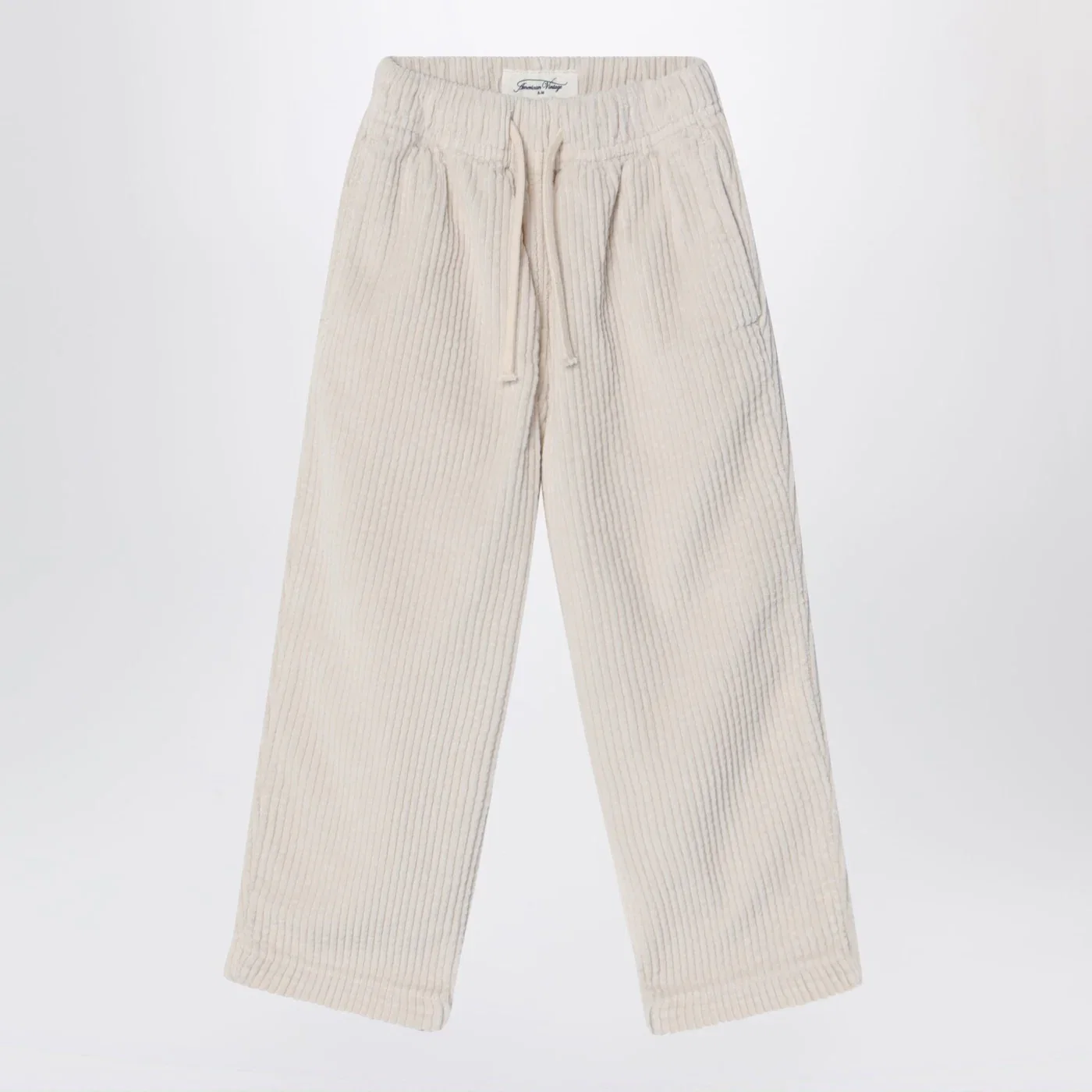 American Vintage Padow écru ribbed trousers