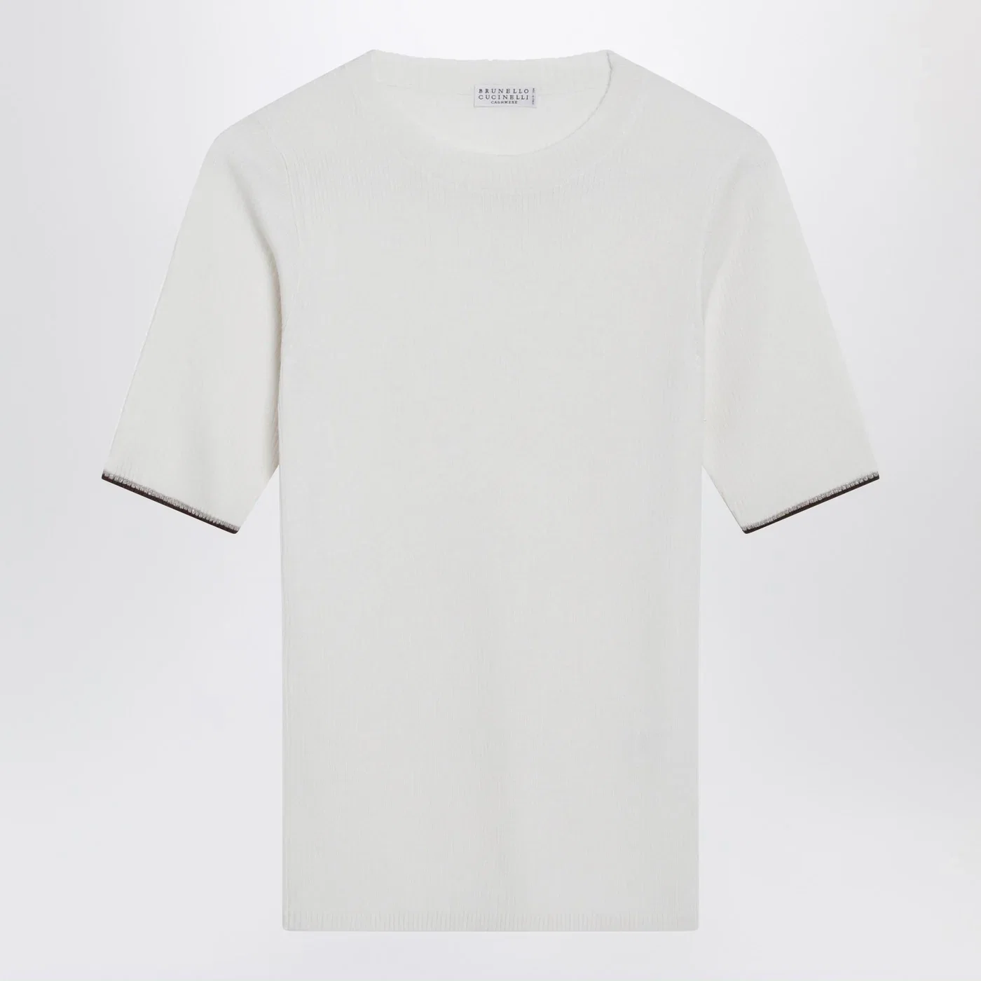Brunello Cucinelli White cashmere and silk knit top