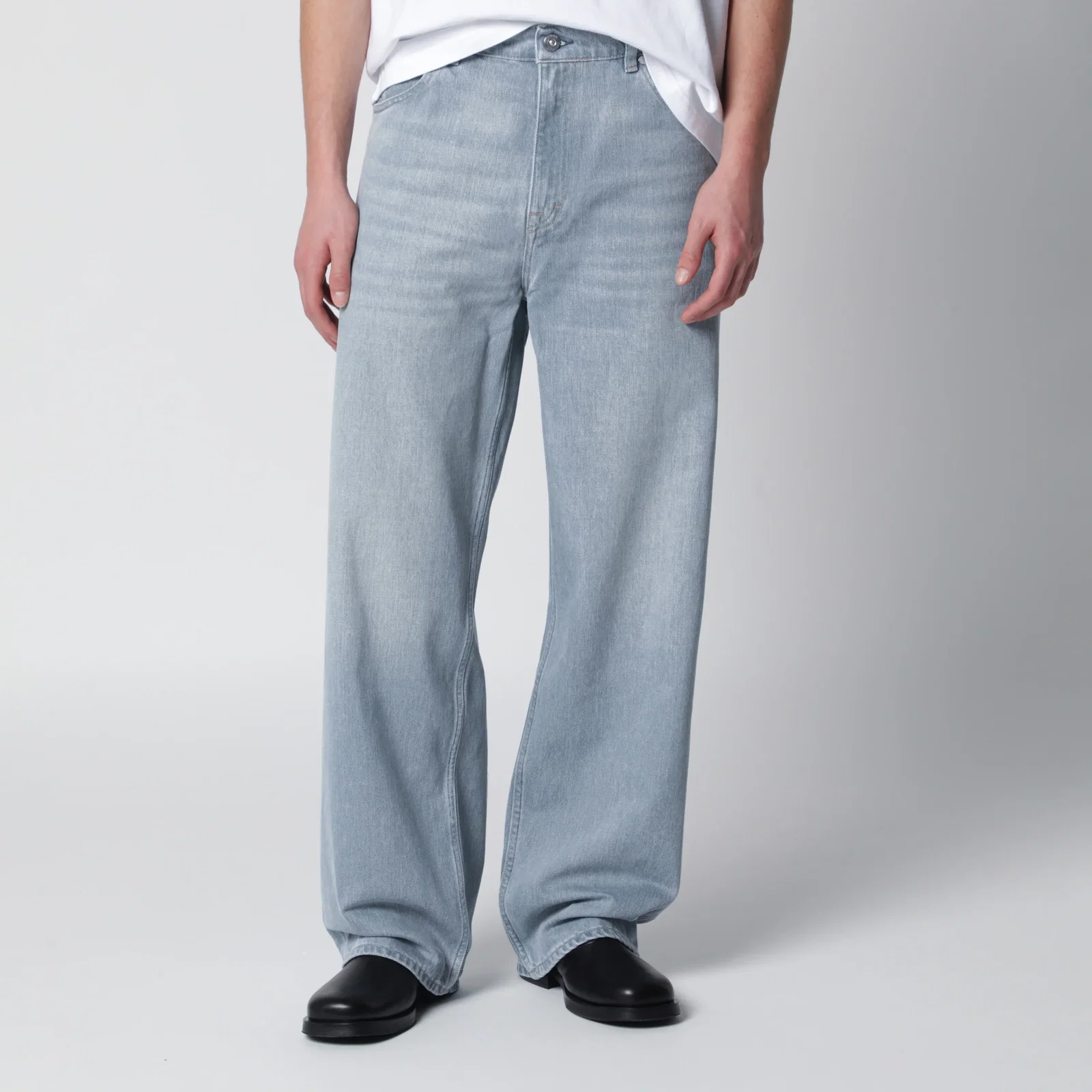 Our Legacy Vast Cut high-waisted wide-leg cotton denim jeans in Pale Coast Wash blue