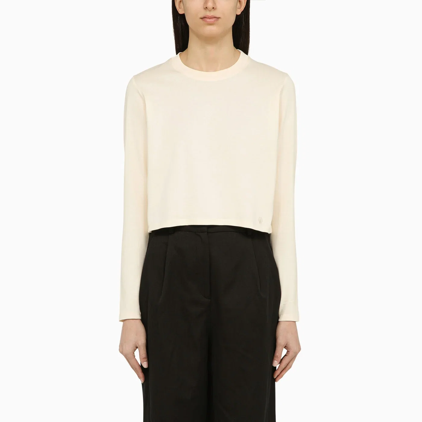 LouLou De Saison Ivory cotton crew-neck jumper