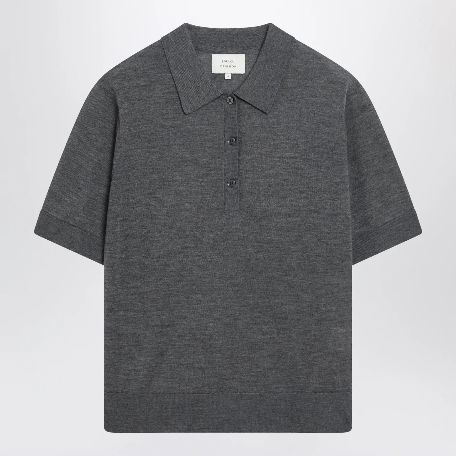 LouLou De Saison Grey Migo Fluid Cashmere Polo