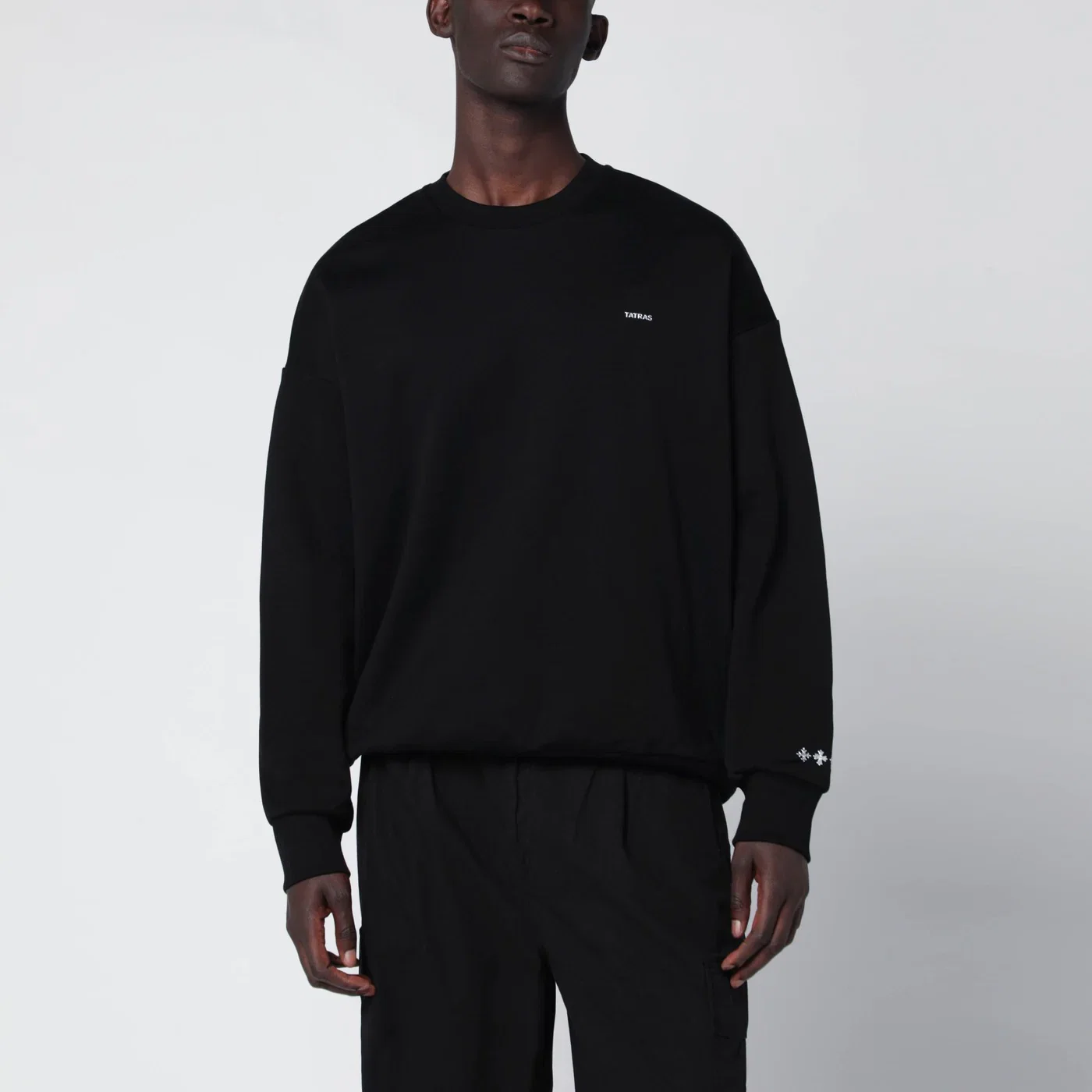 TATRAS Black cotton sweatshirt with embroidered logo