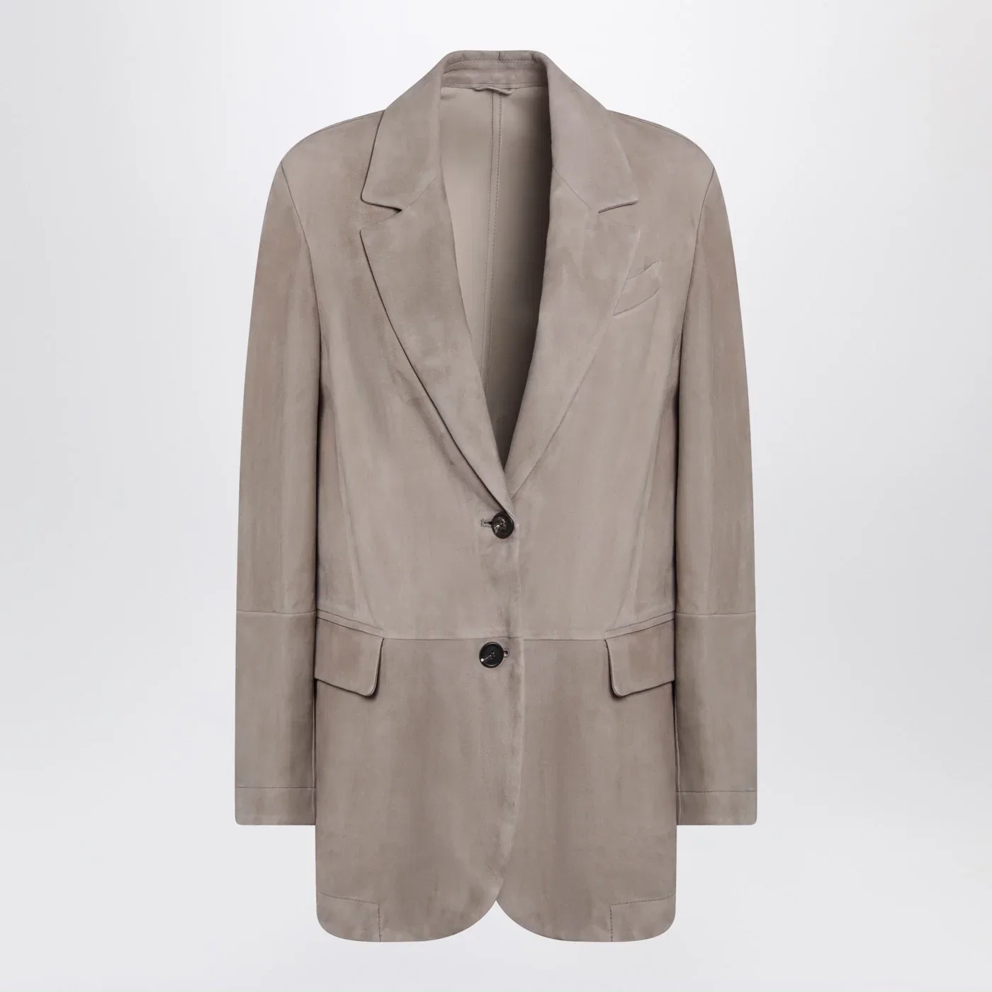Brunello Cucinelli Light brown suede single-breasted blazer