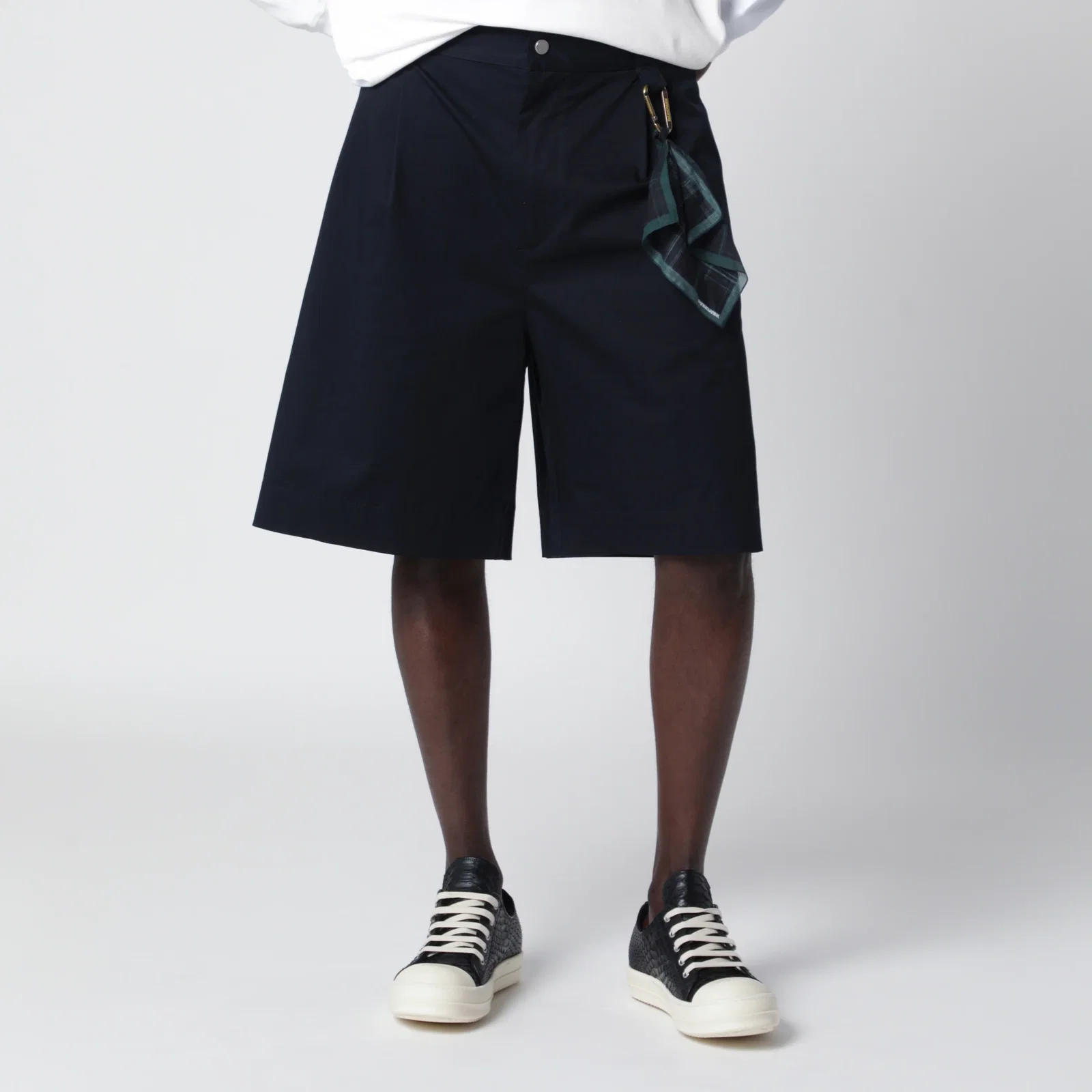 DARKPARK Denis navy blue cotton bermuda shorts